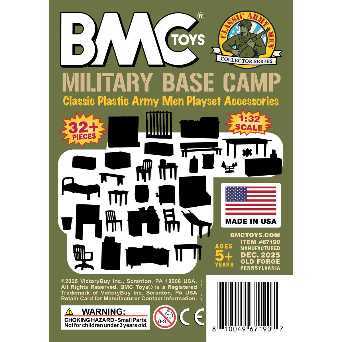 MC Classic Marx Military 32pc Basecamp Furniture and Accessories OD-Green Color Insert Art