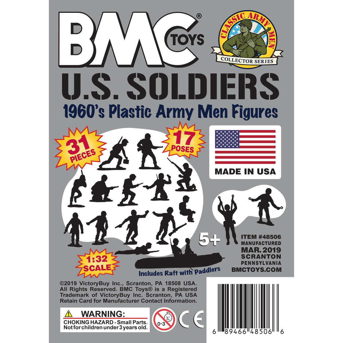 BMC Toys Classic Marx WW2 Marines Gray Insert Art