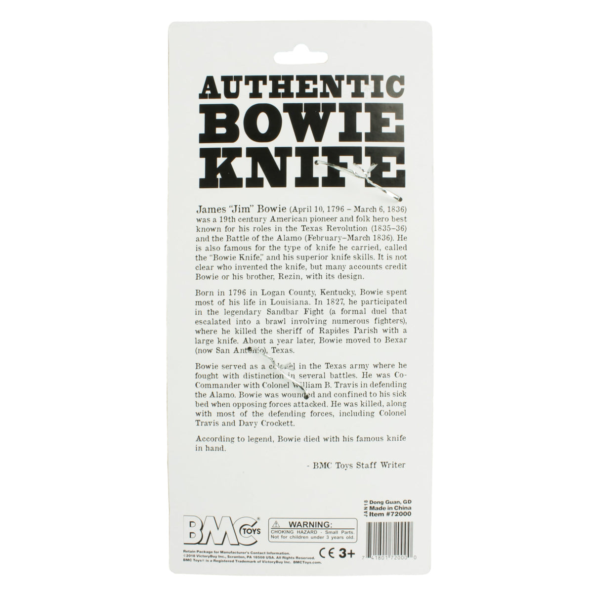 BMC Toys Knife Bowie Package Back