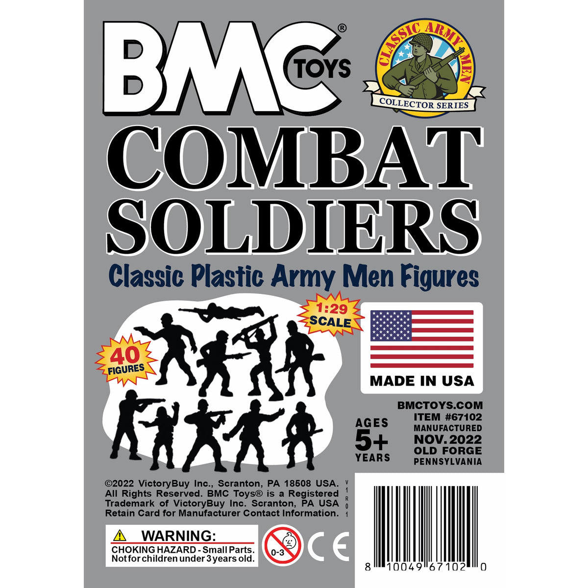 BMC Toys Lido Army Men Gray Insert Art