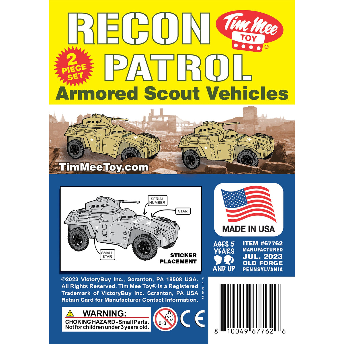Tim Mee Toy Modern Armored Cars Tan Insert Art