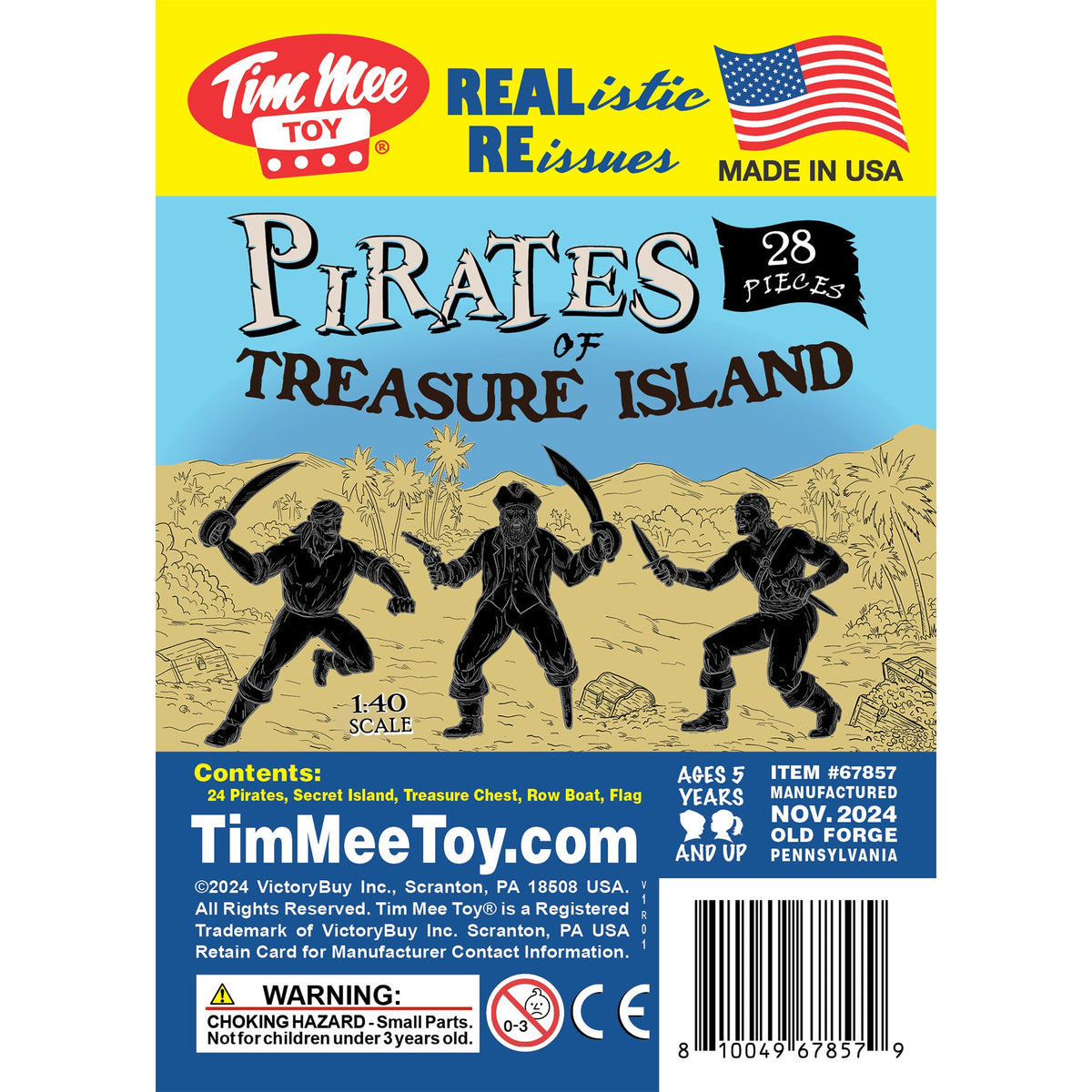 Tim Mee Toy Pirates of Treasure Island Black and Tan 28pc Playset Insert Art