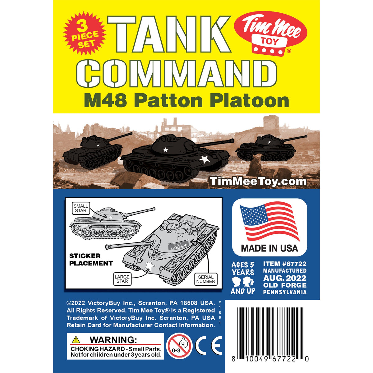 Tim Mee Toy Black M48 Patton Tank Insert Art