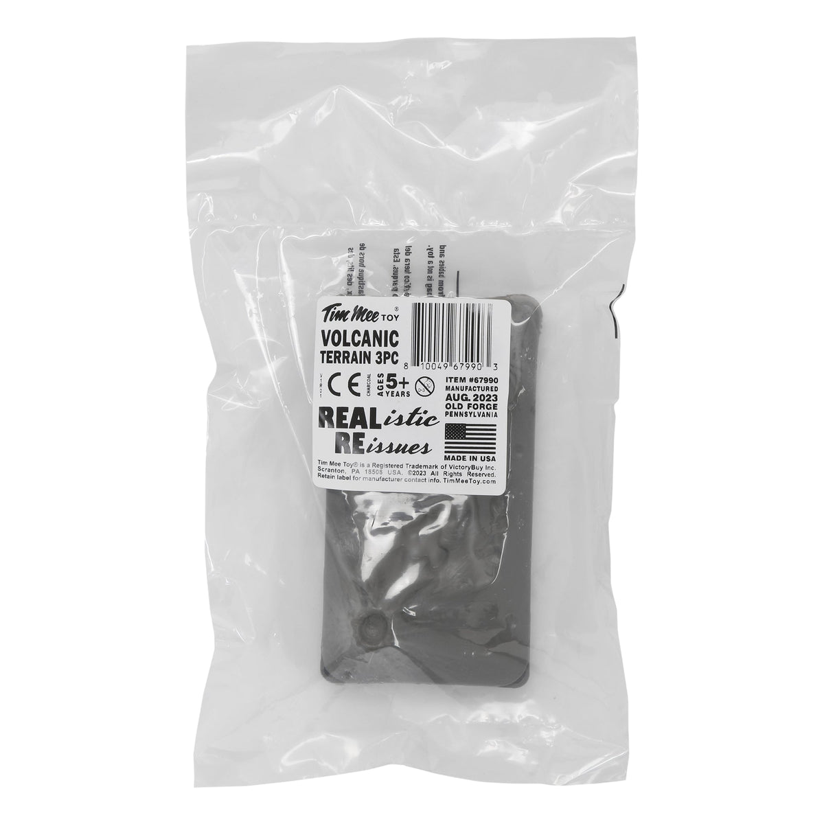 Tim Mee Toy Volcanic Geyser Terrain 3pc Charcoal Gray Accessory Package