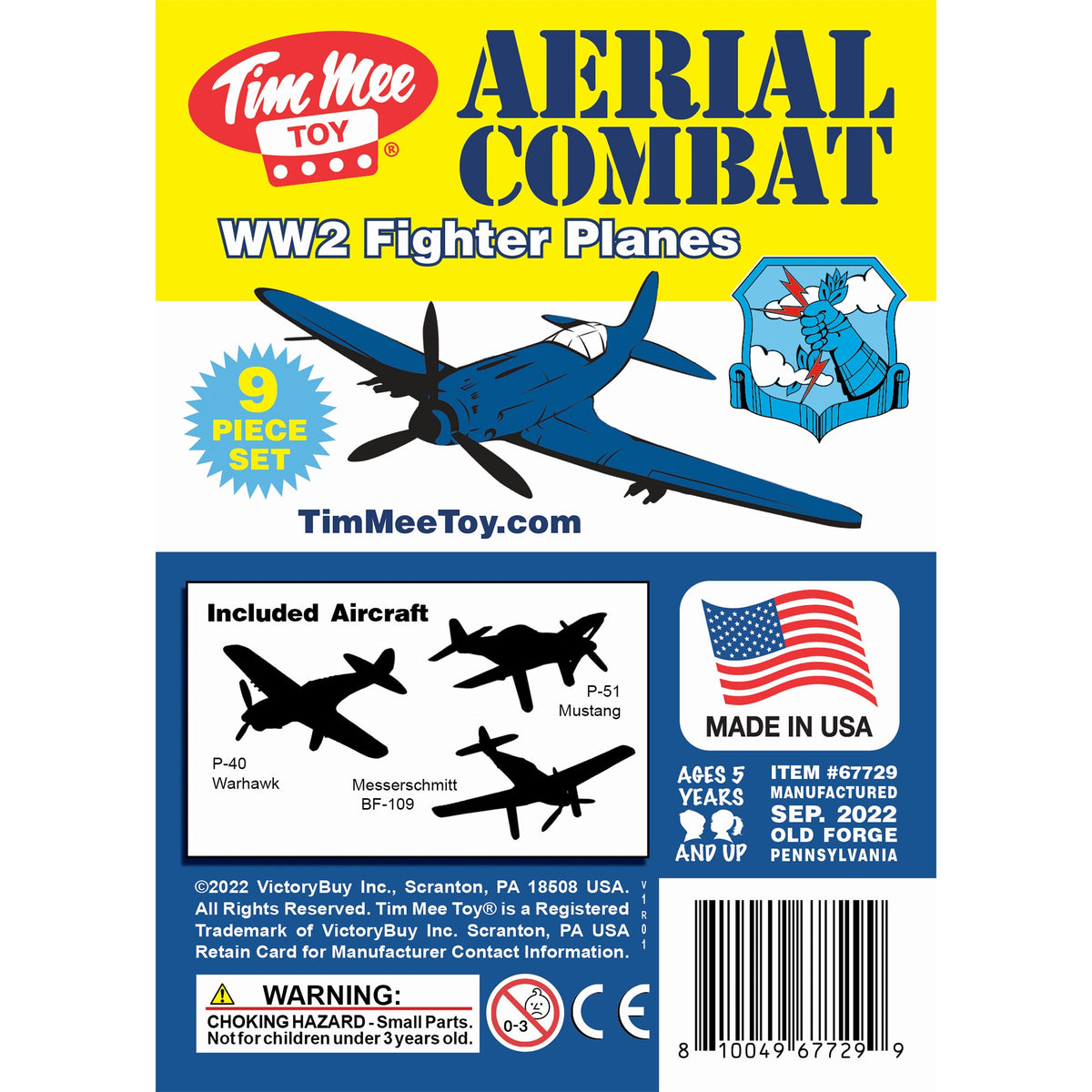 Tim Mee Toy WW2 Fighter Planes Blue Insert Art