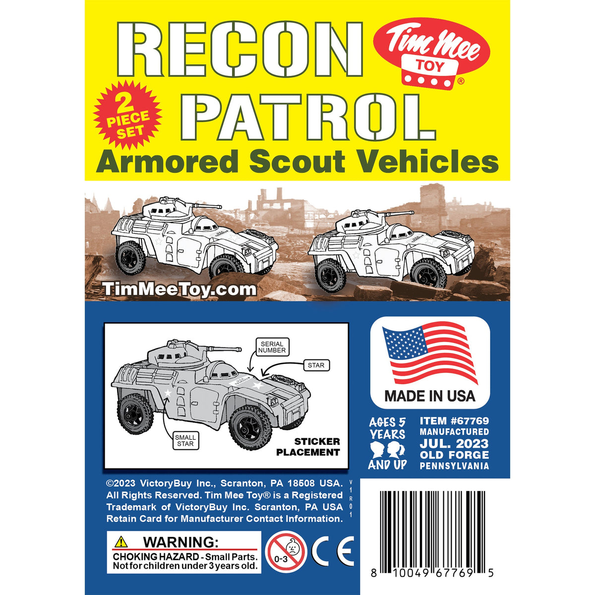 Tim Mee Toy Modern Armored Cars White Insert Art