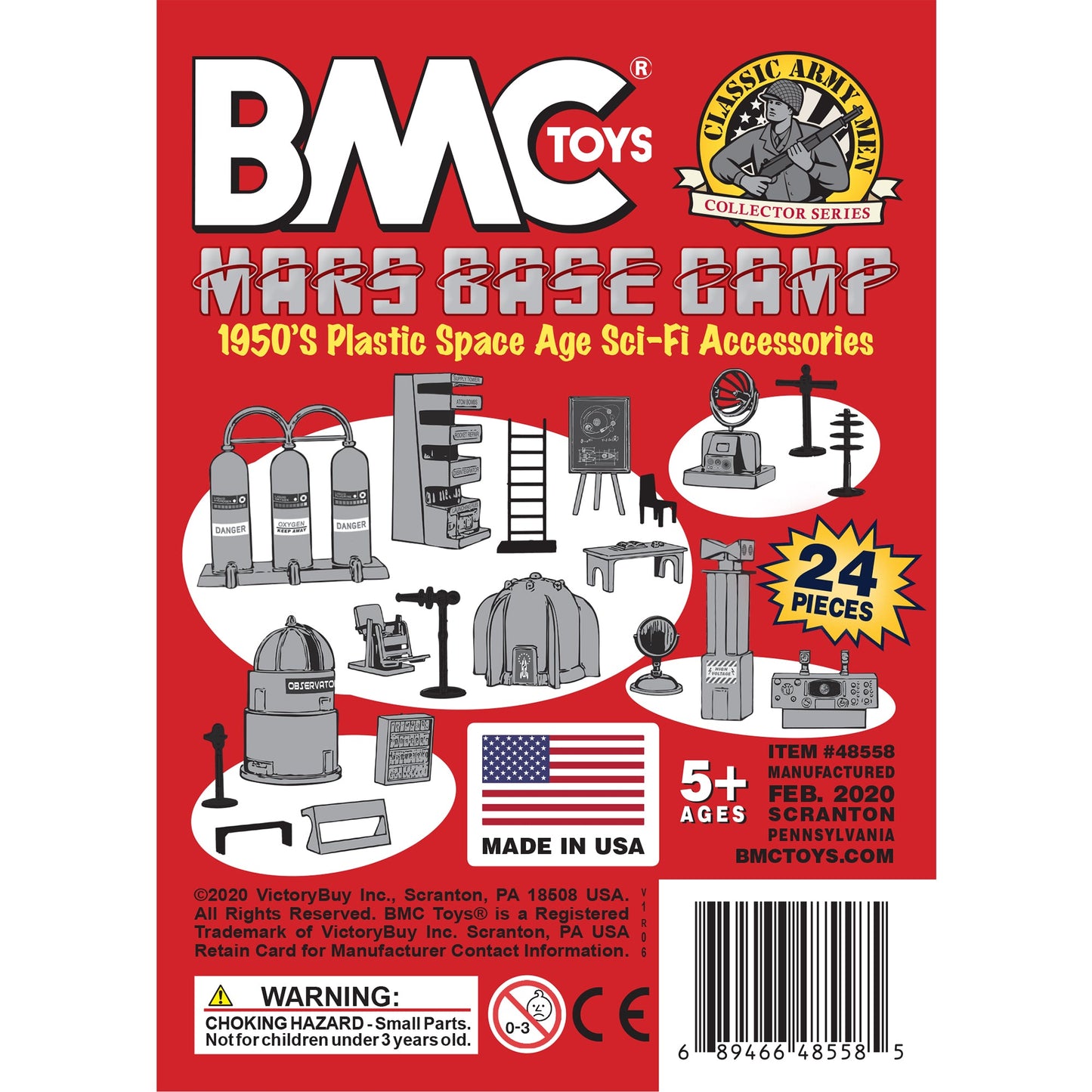 BMC Toys Classic Marx Mars Basecamp Stainless-Steel and Red Colors Insert Art Card