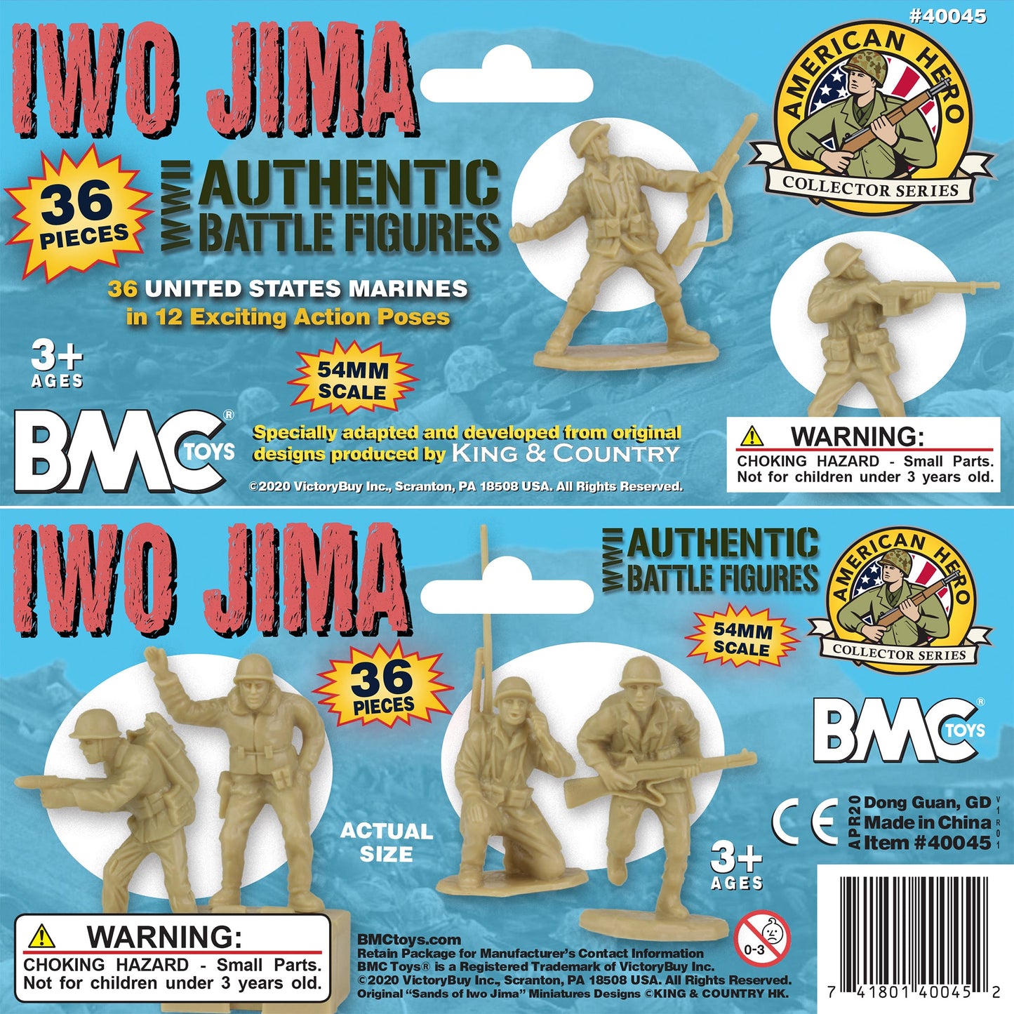 BMC Toys Iwo Jima Marines Tan Header Card