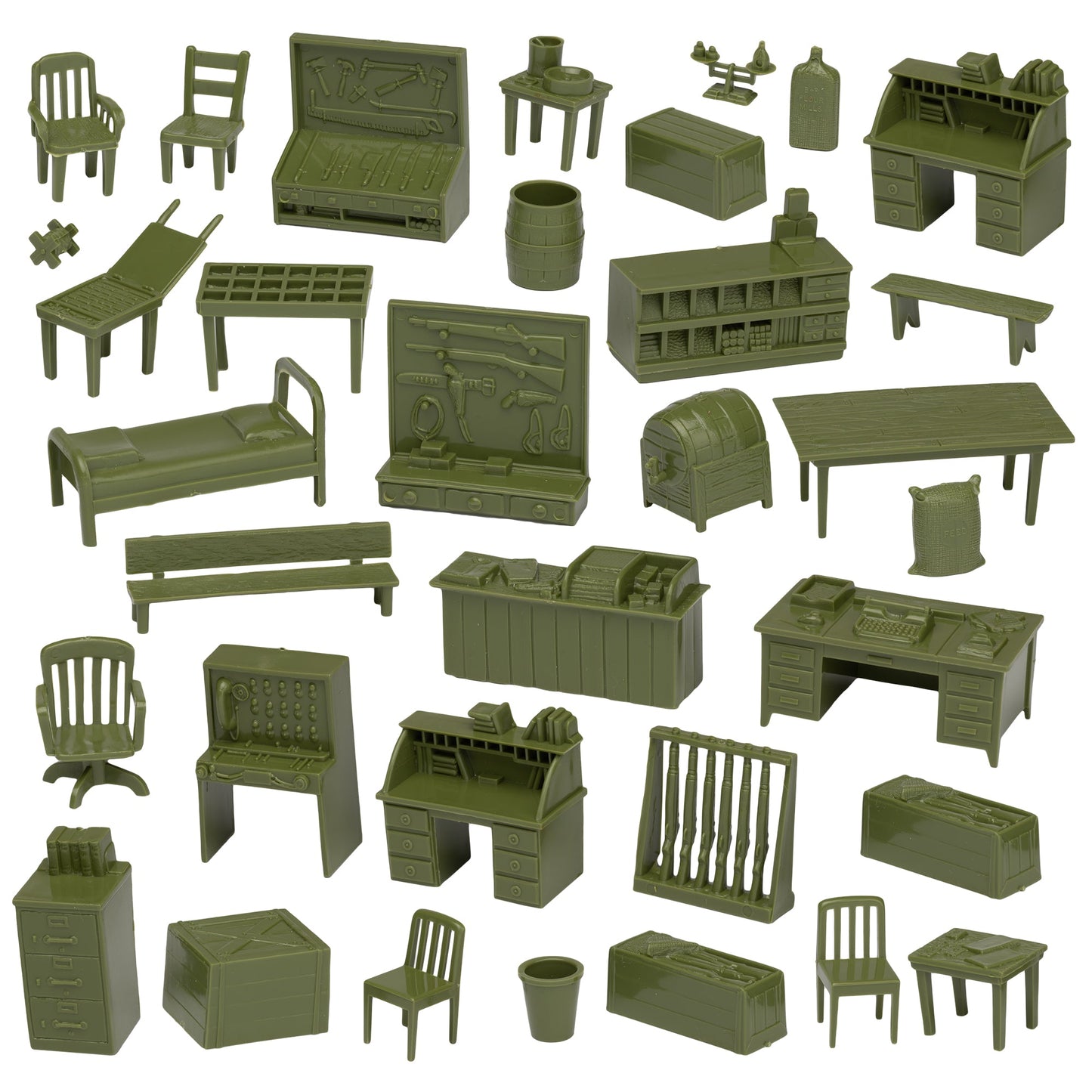 BMC Classic Marx Military Base Furniture and Accessories OD Green Color Vignette