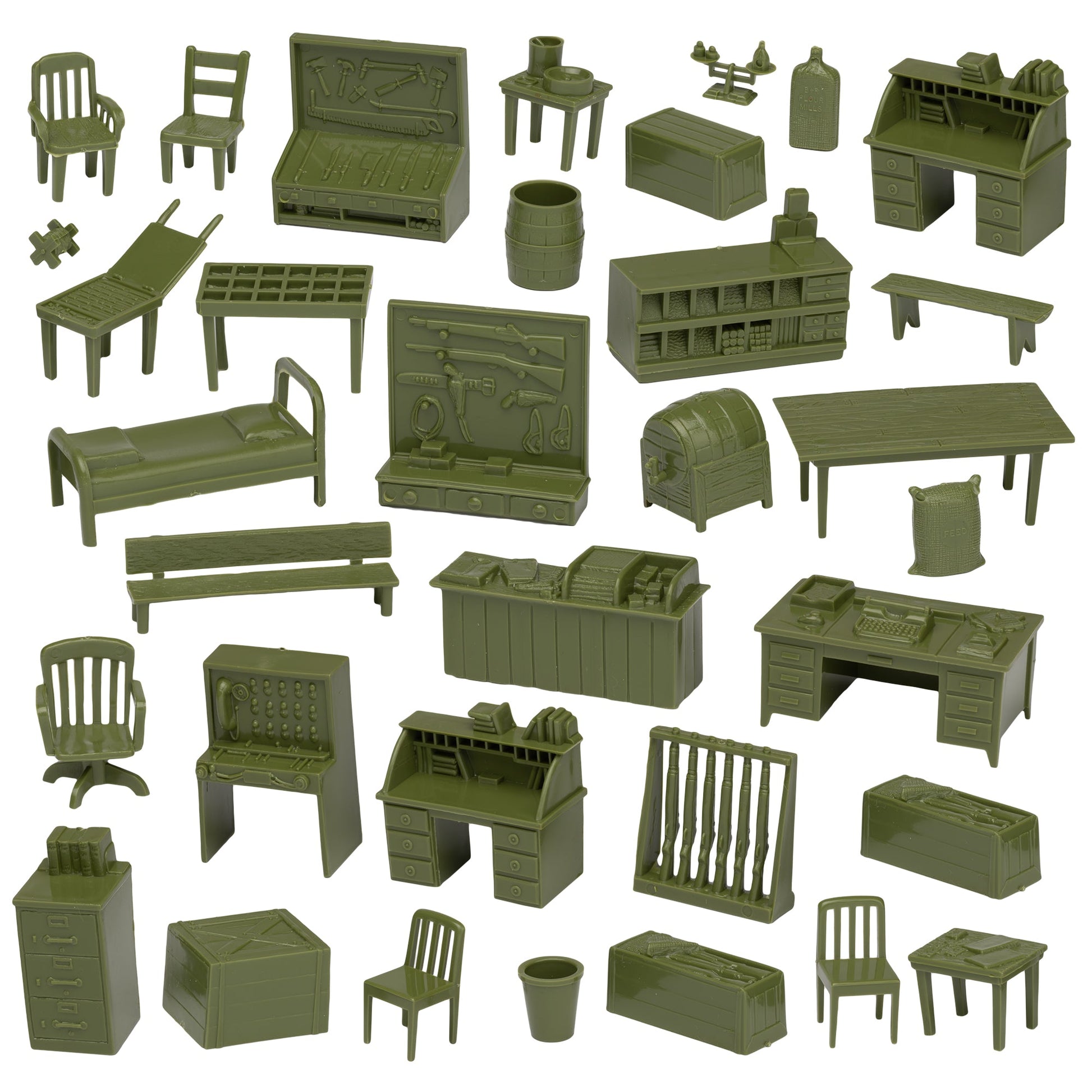 BMC Classic Marx Military Base Furniture and Accessories OD Green Color Vignette