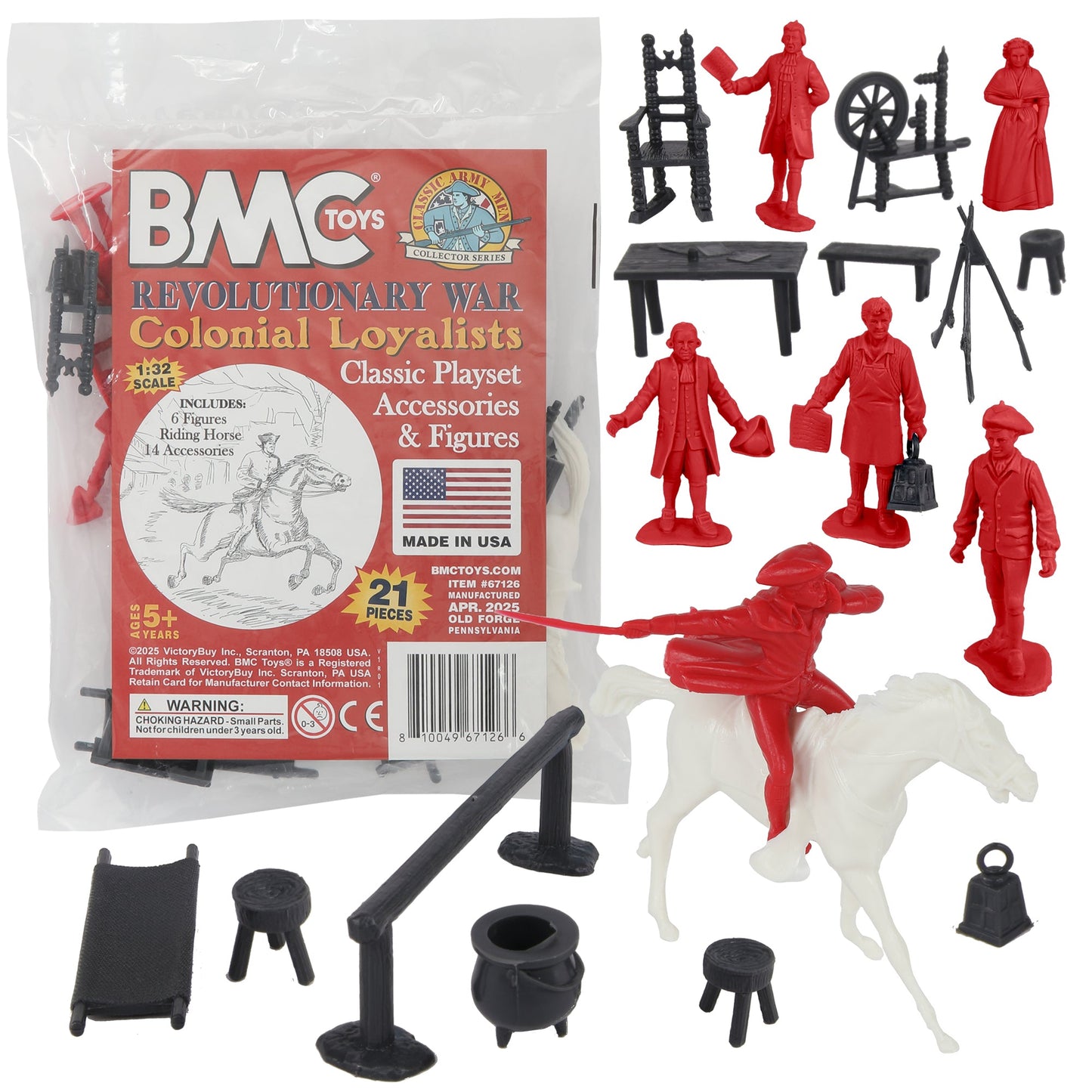 BMC Toys Classic Marx Colonial Characters Red Color Playset Main Image