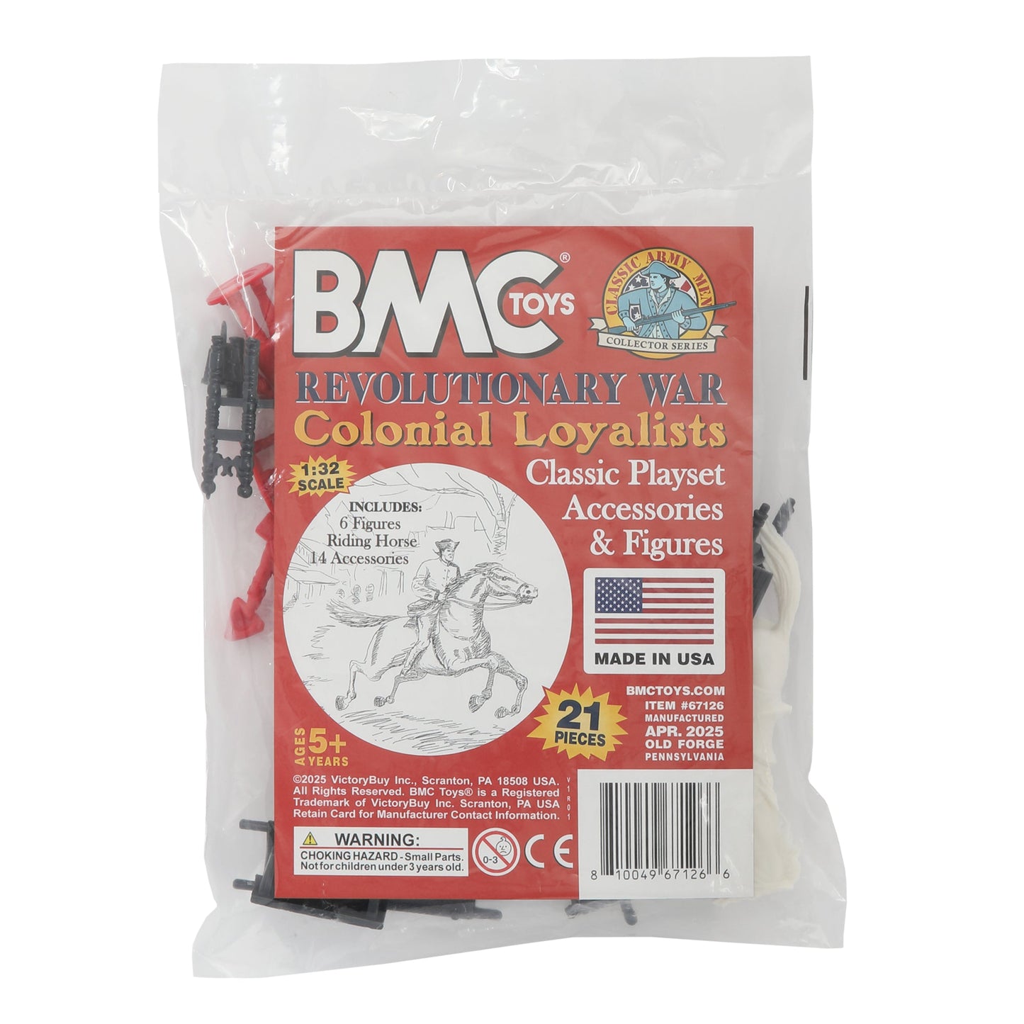 BMC Toys Classic Marx Colonial Characters Red Color Playset Package