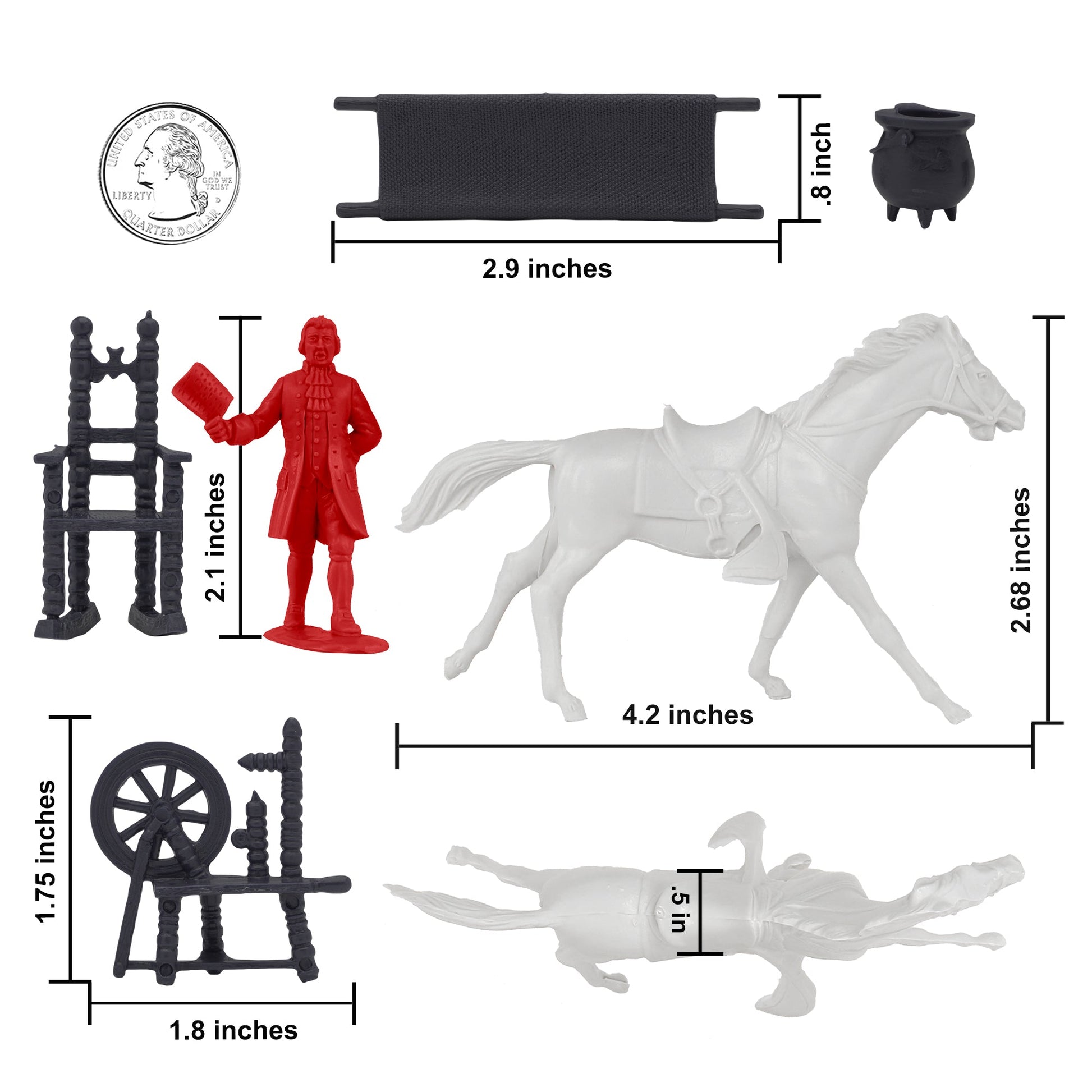 BMC Toys Classic Marx Colonial Characters Red Color Playset Scale
