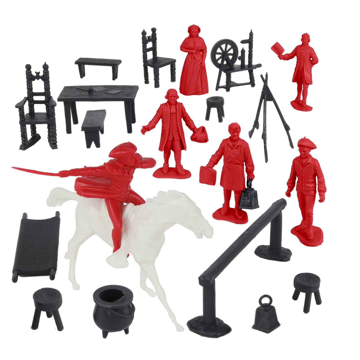 BMC Toys Classic Marx Colonial Characters Red Color Playset Vignette