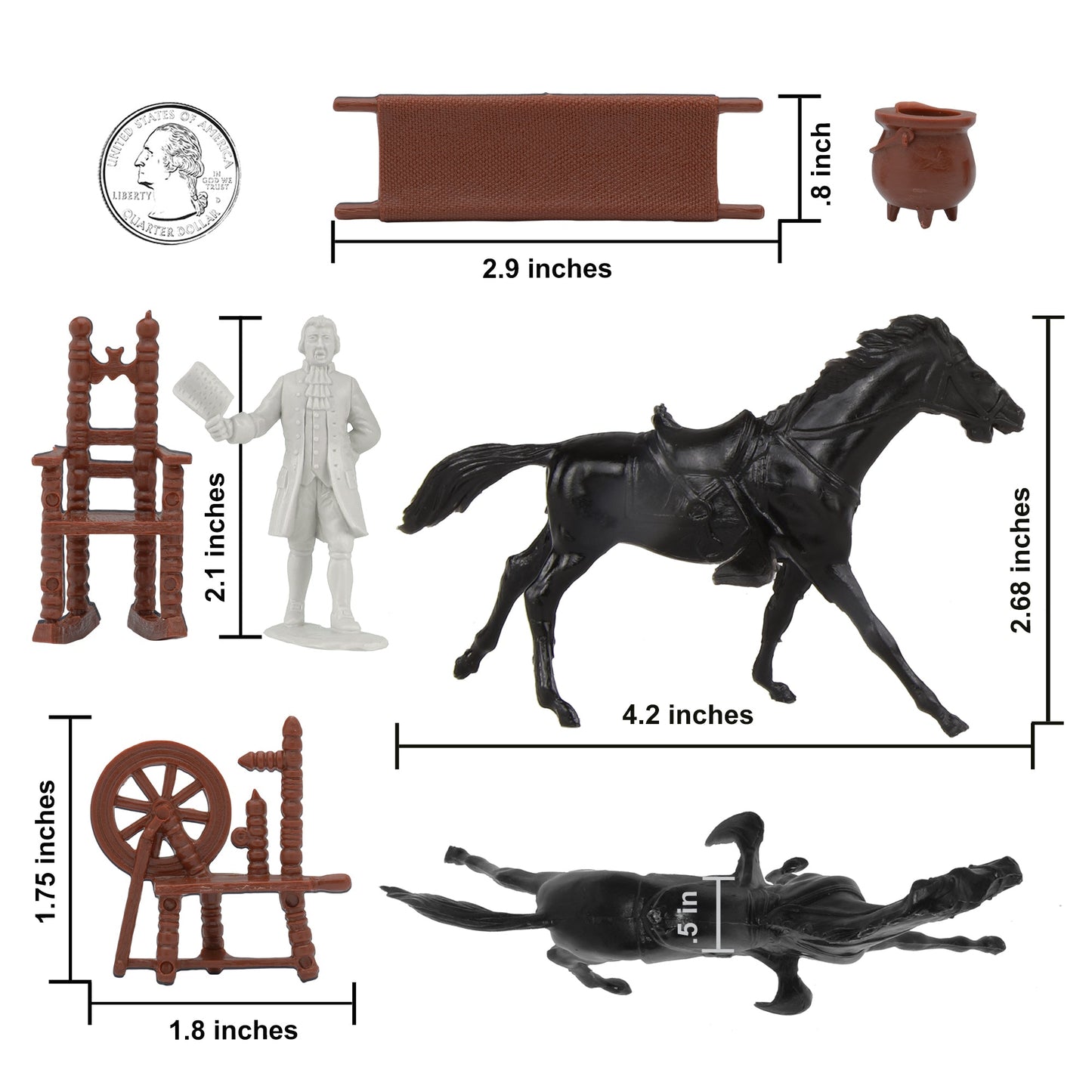 BMC Toys Classic Marx Colonial Characters Soft-White Color Playset Scale
