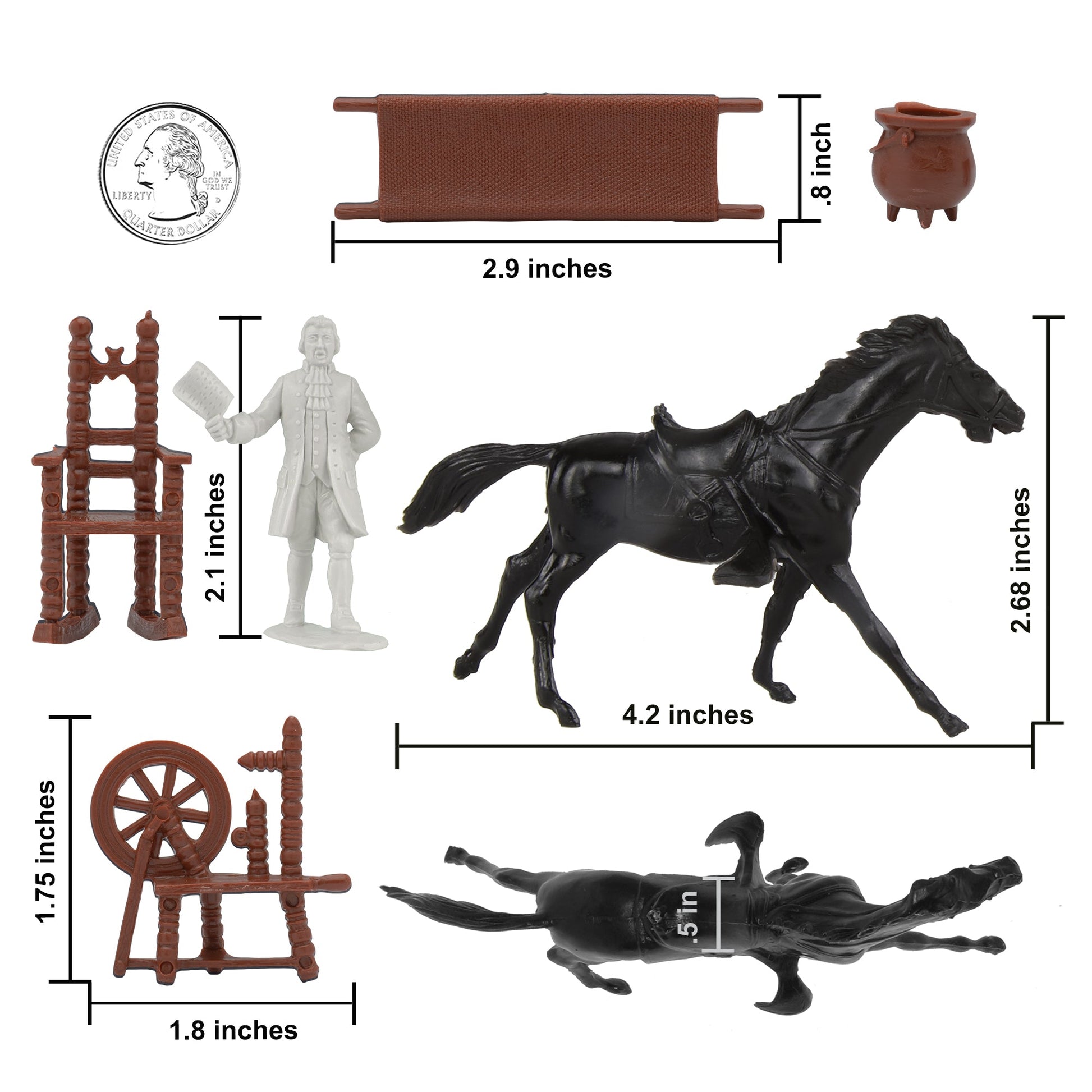 BMC Toys Classic Marx Colonial Characters Soft-White Color Playset Scale