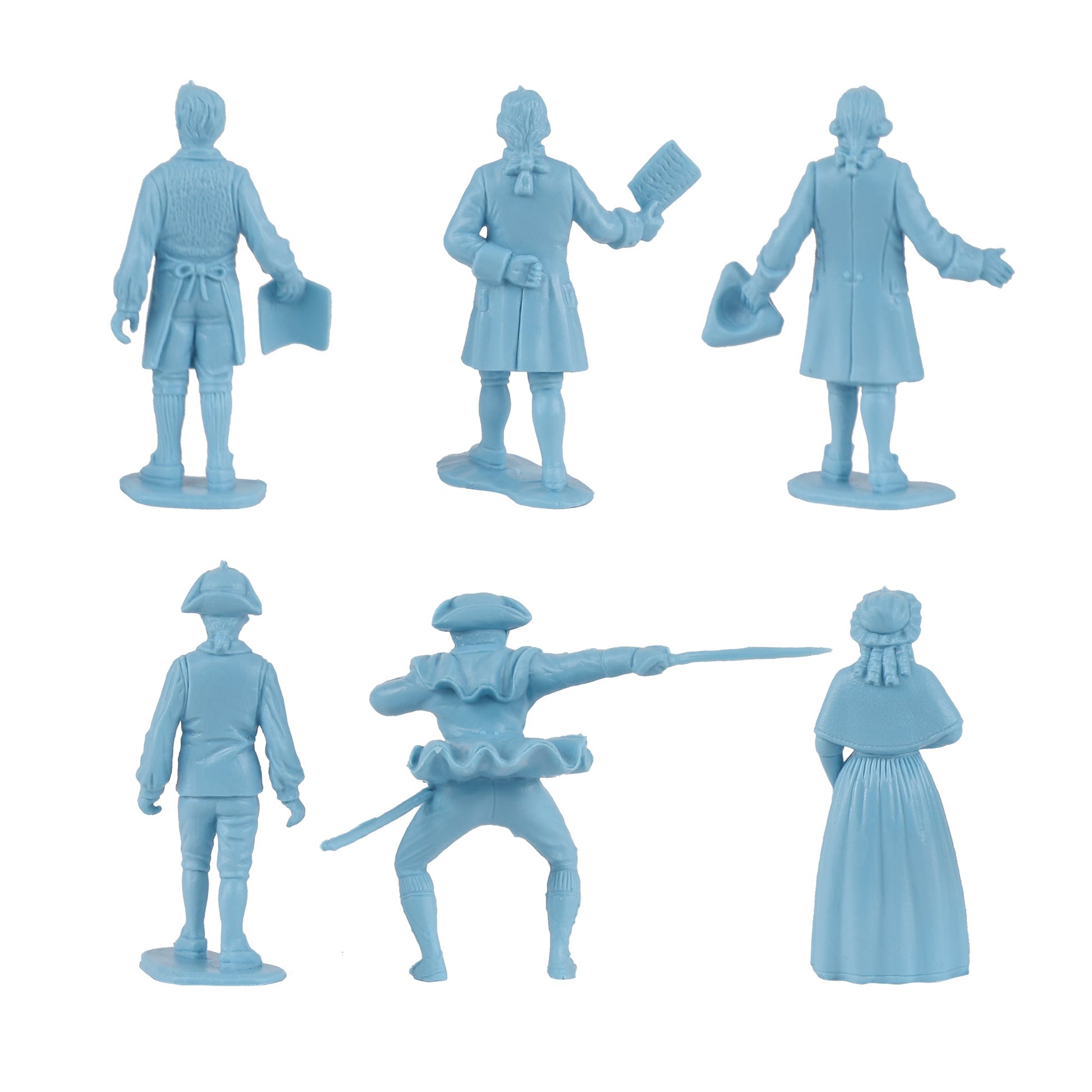 BMC Toys Classic Marx Paul Revere Figures Powder Blue color Close Up  Back View