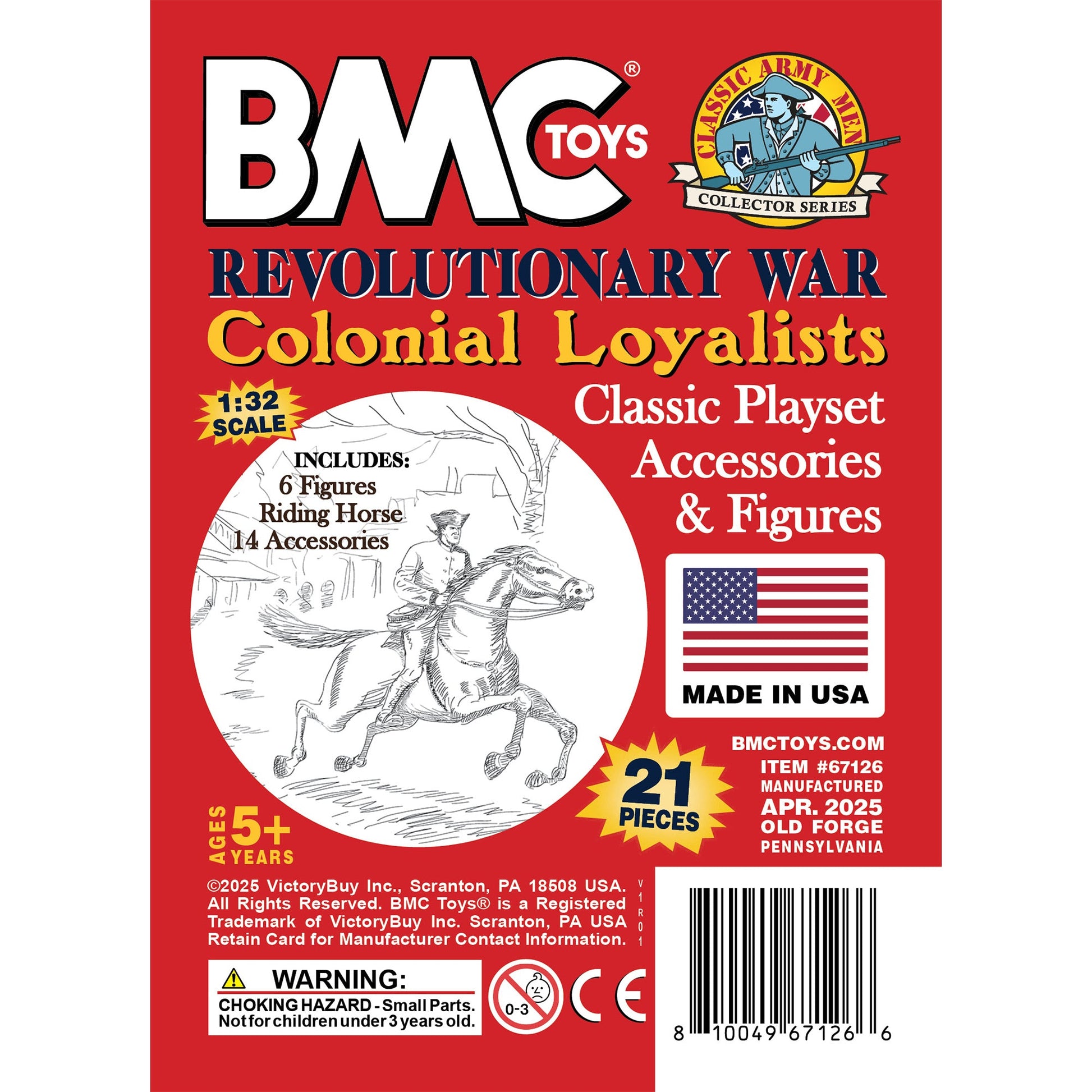 BMC Toys Classic Marx Colonial Characters Red Color Playset Insert Art