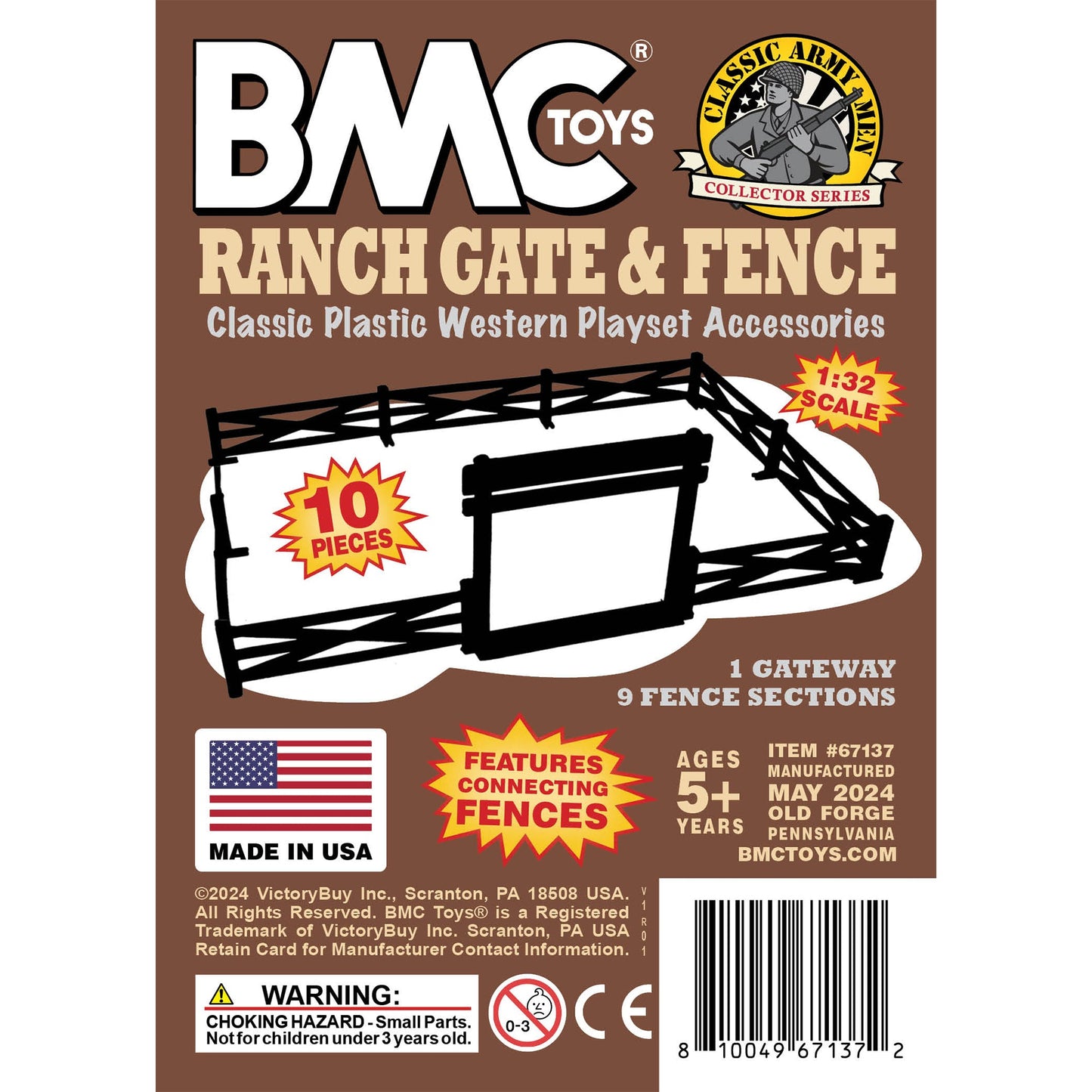 BMC Toys Classic Marx Fence Ranch Brown Color Insert Art Card