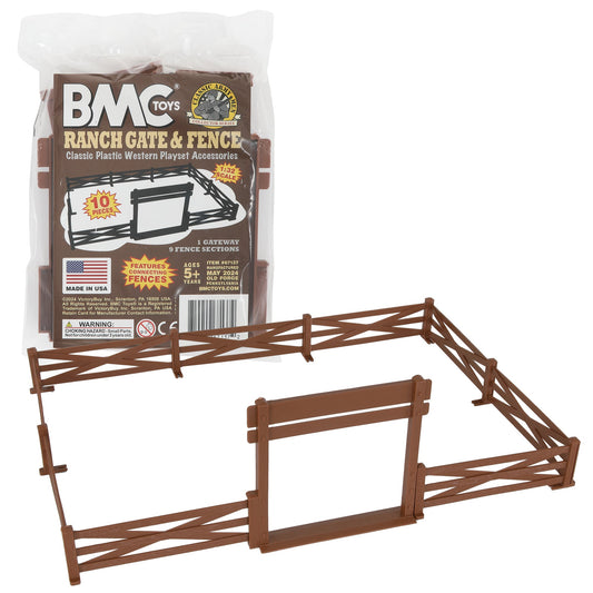 BMC Toys Classic Marx Fence Ranch Brown Color Main