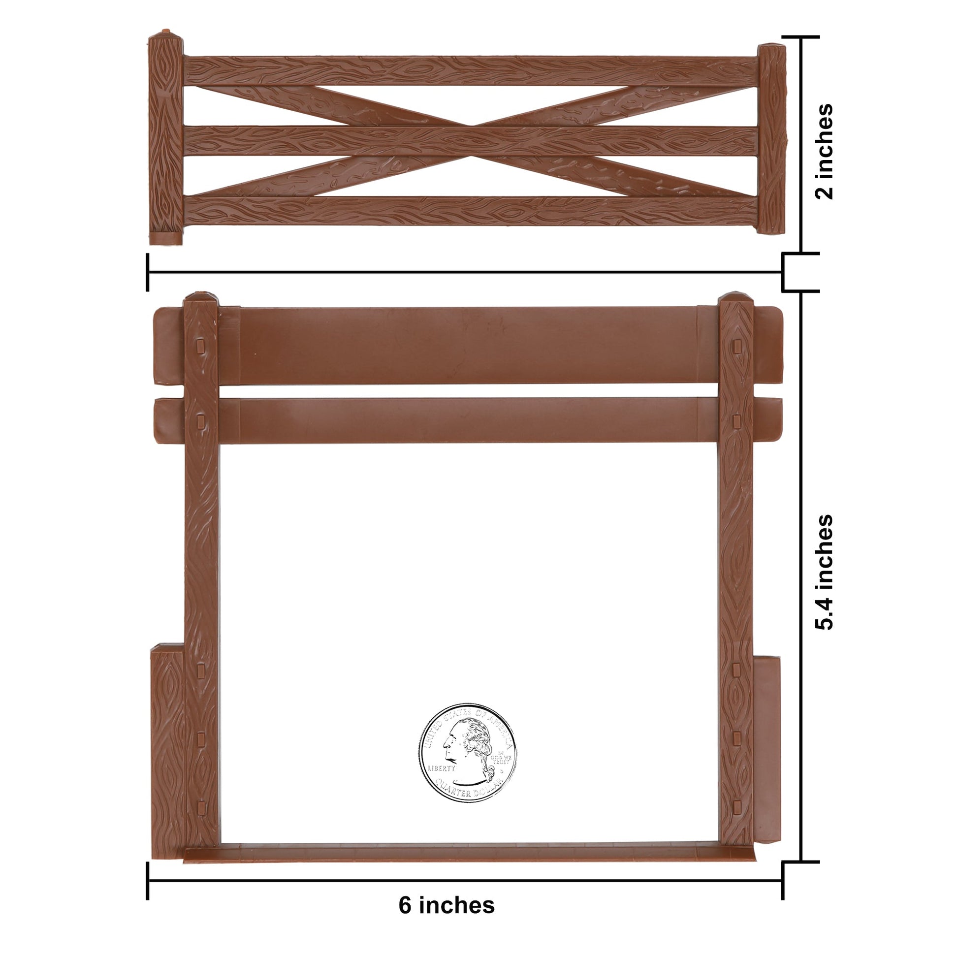 BMC Toys Classic Marx Fence Ranch Brown Color Scale