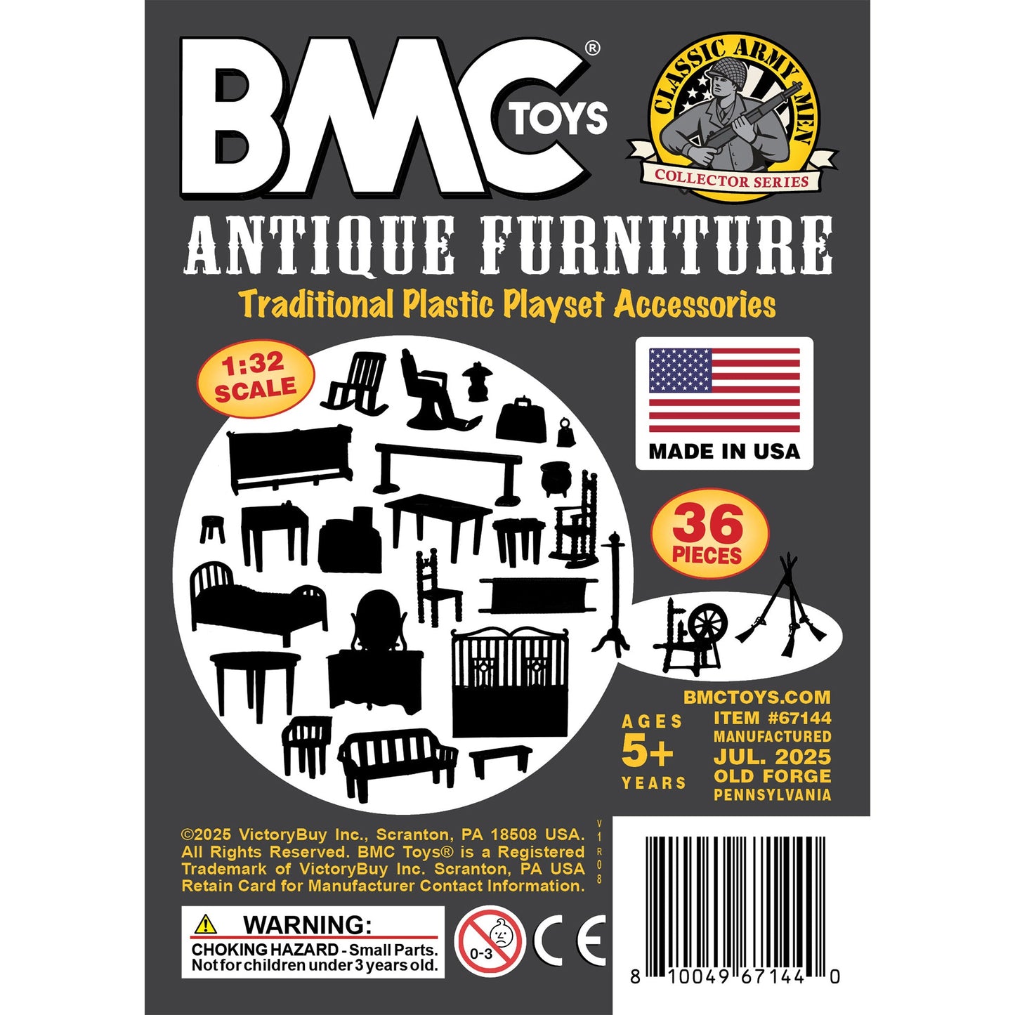 BMC Toys Classic Marx Furniture Traditional Soft-White & Coal Black Colors Insert Art Card