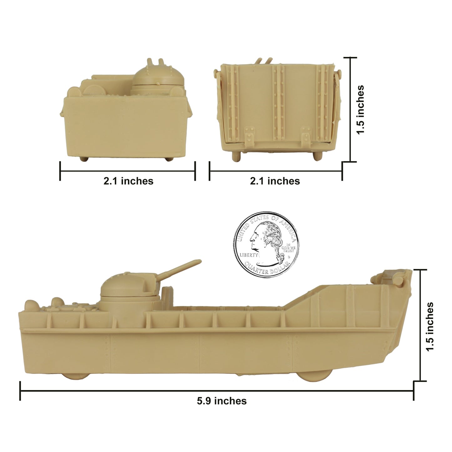 BMC Toys Classic Marx Landing Craft Tan Scale