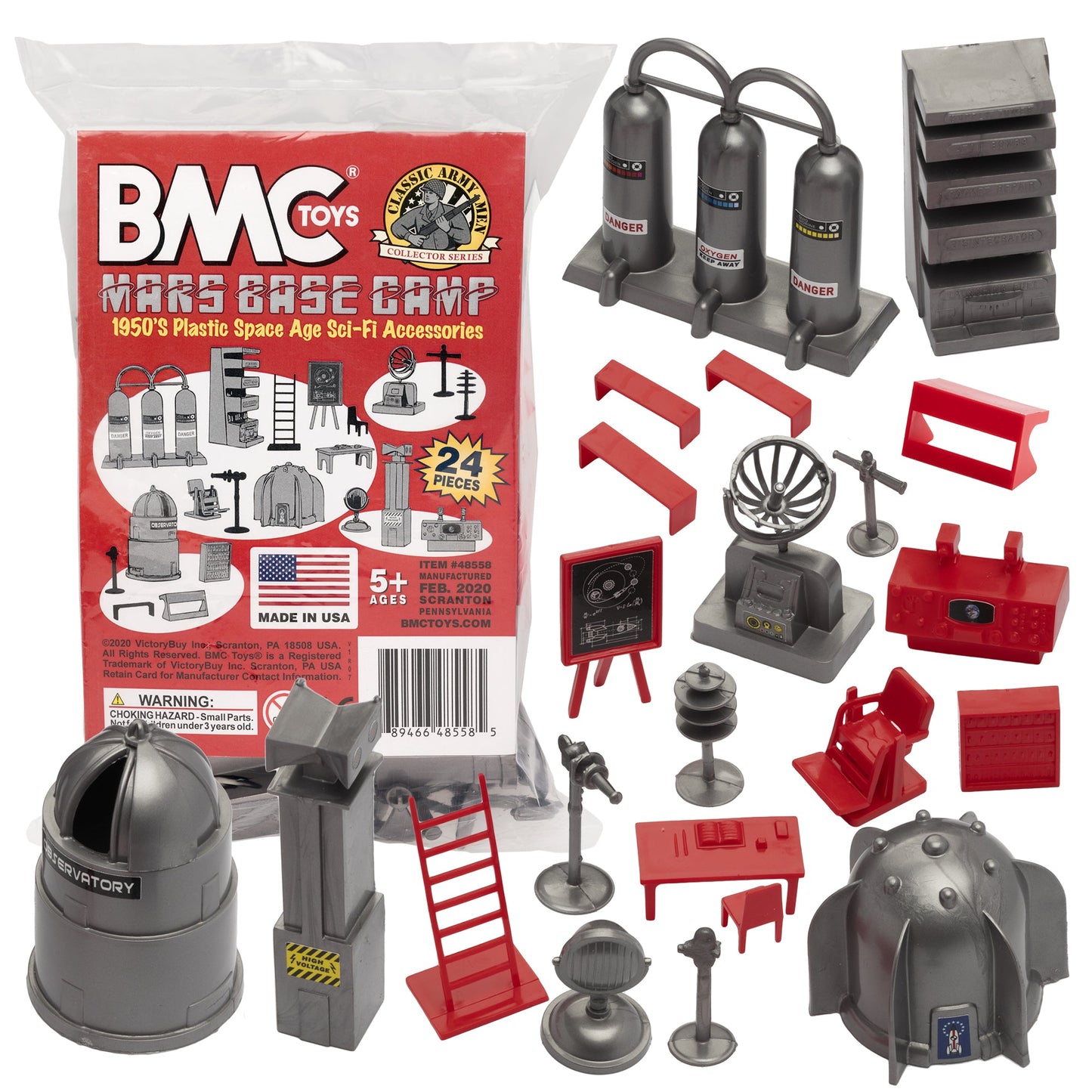 BMC Toys Classic Marx Mars Base Camp Silver Gray and Red colors Main Image