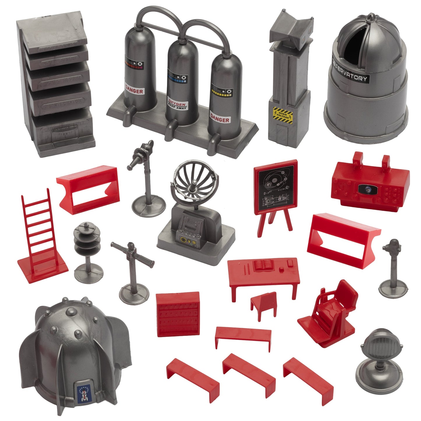 BMC Toys Classic Marx Mars Base Camp Silver Gray and Red colors Vignette