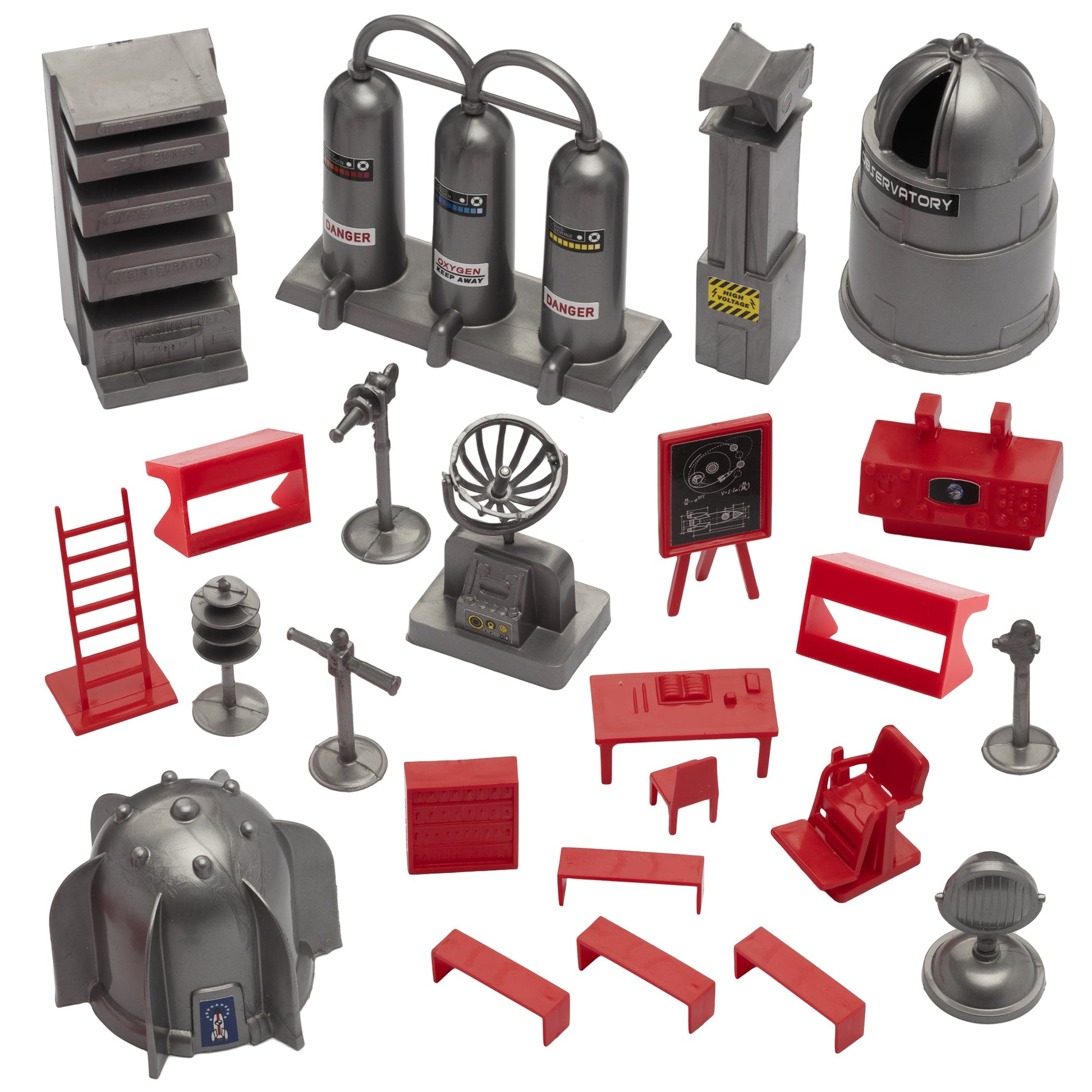 BMC Toys Classic Marx Mars Base Camp Silver Gray and Red colors Vignette