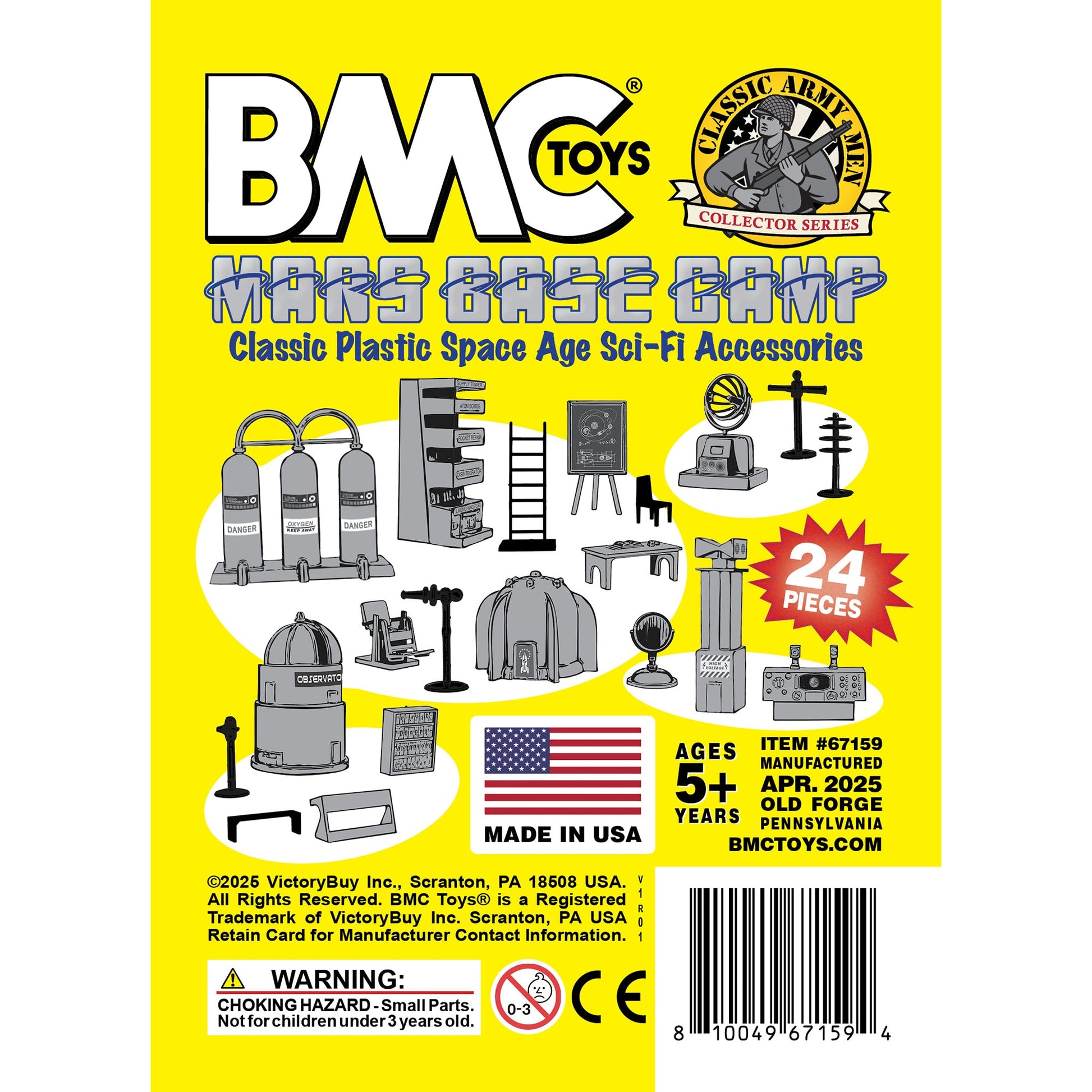 BMC Toys Classic Marx Mars Basecamp Yellow and Teal-Blue Colors Insert Art Card