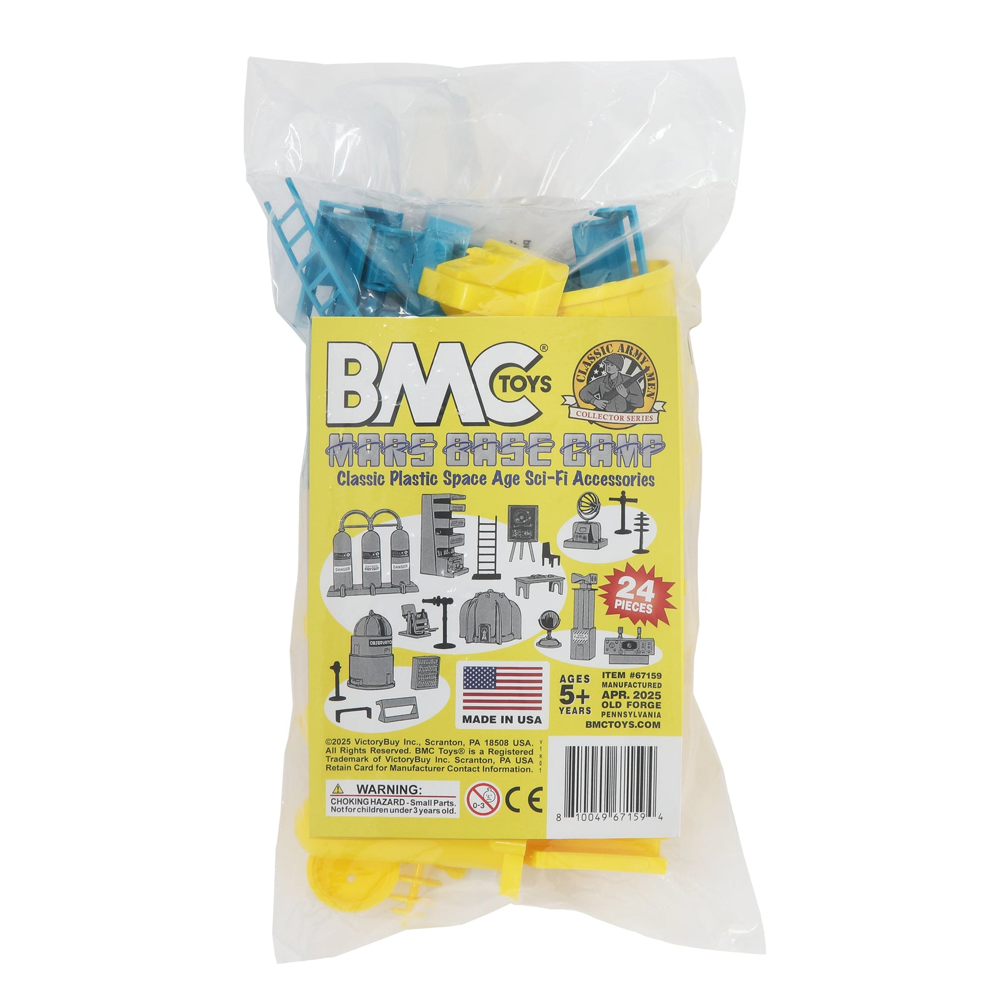 BMC Toys Classic Marx Mars Base Camp Yellow and Teal Blue colors Package