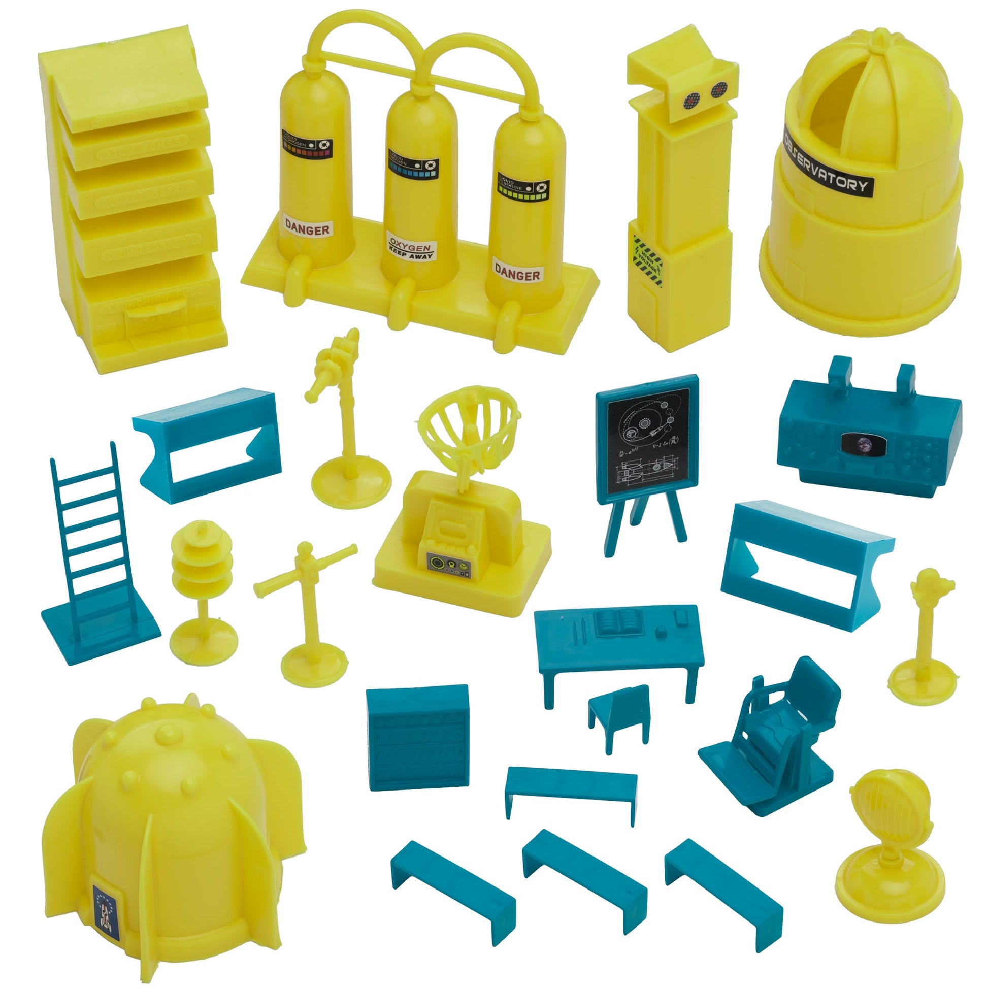 BMC Toys Classic Marx Mars Base Camp Yellow and Teal Blue colors Vignette