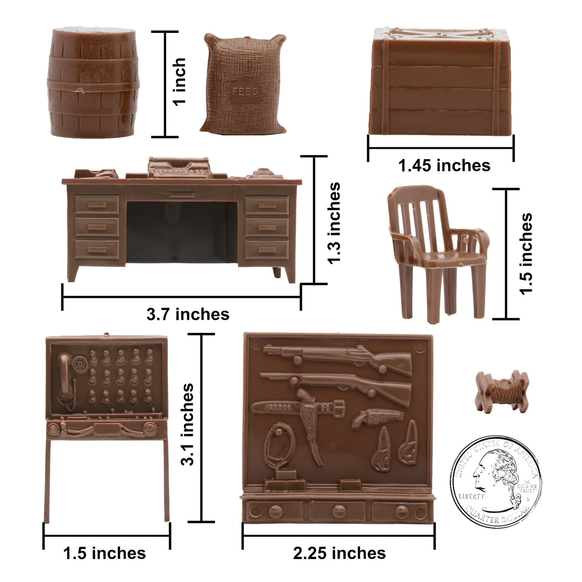 BMC Toys Toy Classic Marx Army Base Brown Scale