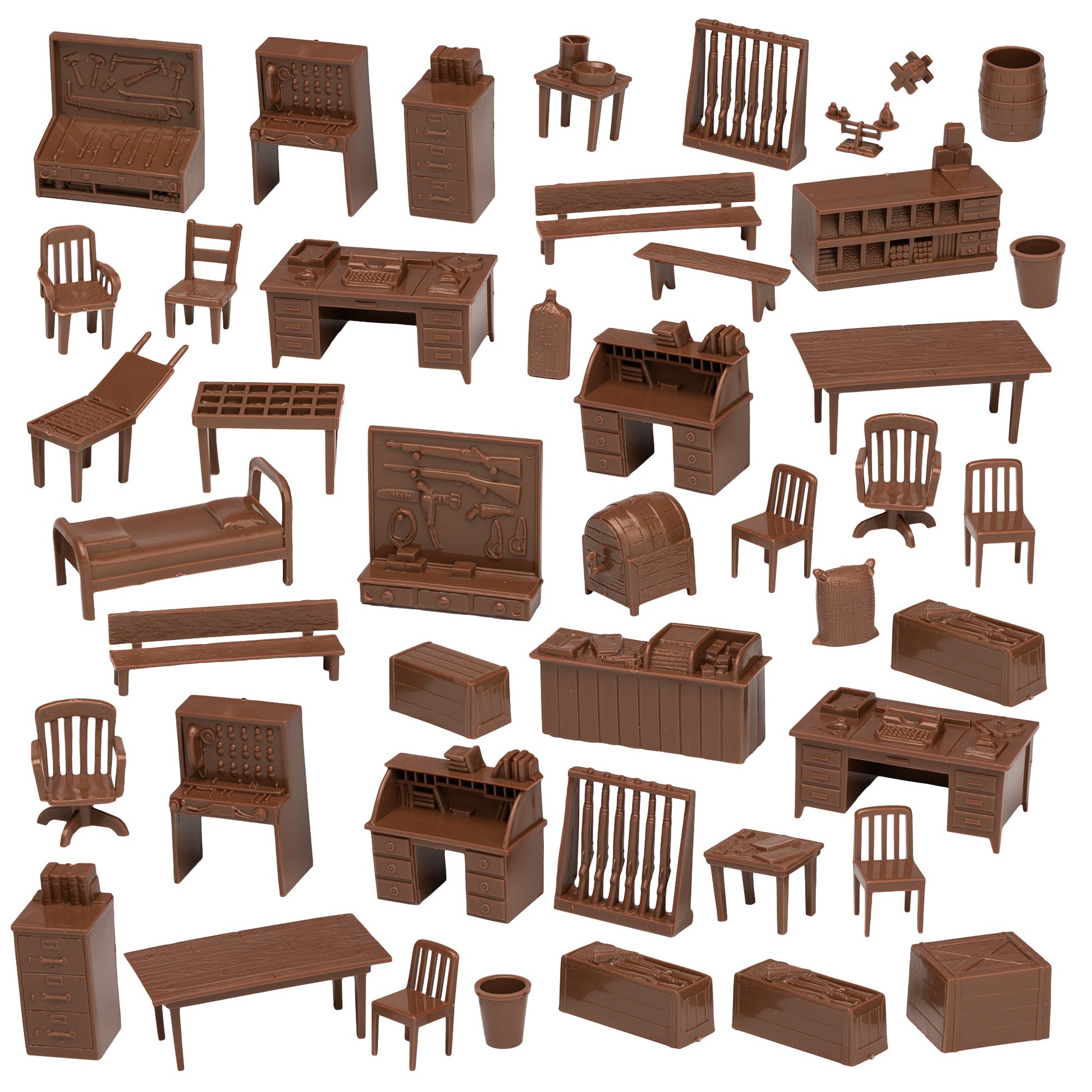 BMC Toys Toy Classic Marx Army Base Brown Vignette