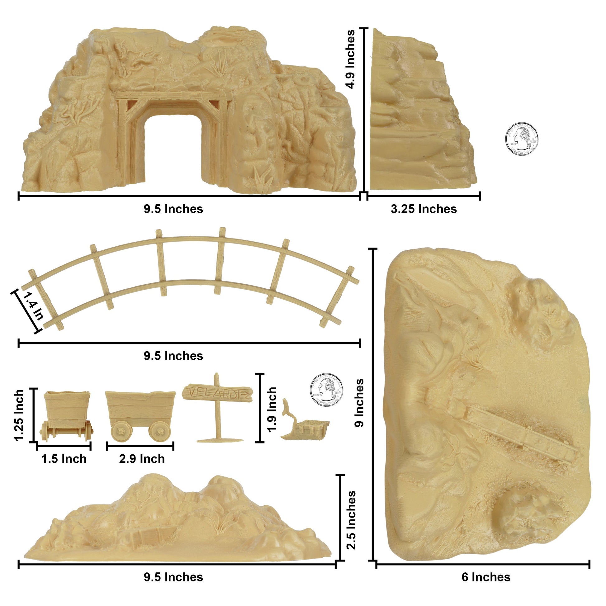 BMC Toys Classic Marx Western Gold Mine Tan Scale