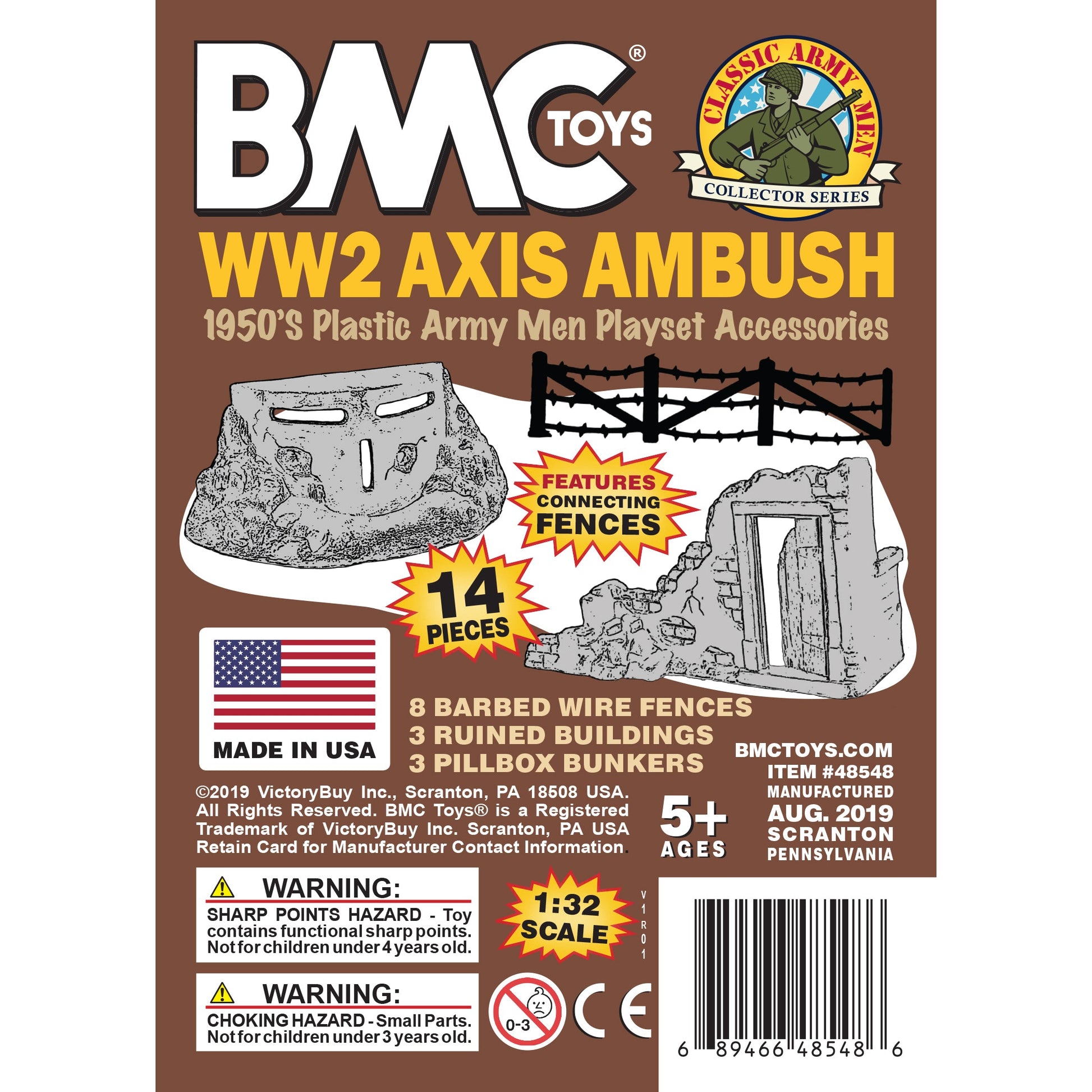 BMC Toys Classic Marx WW2 Axis Ambush Brown Insert Art Card