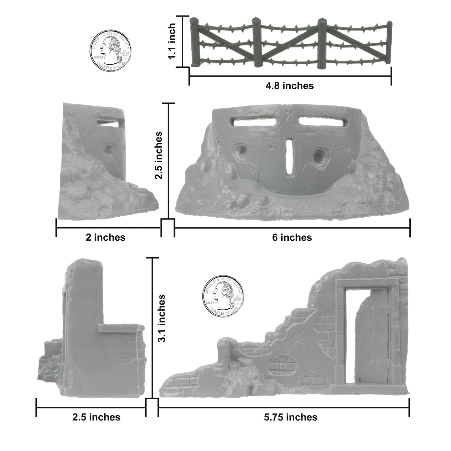 BMC Toys Classic Marx WW2 Axis Ambush Gray Scale
