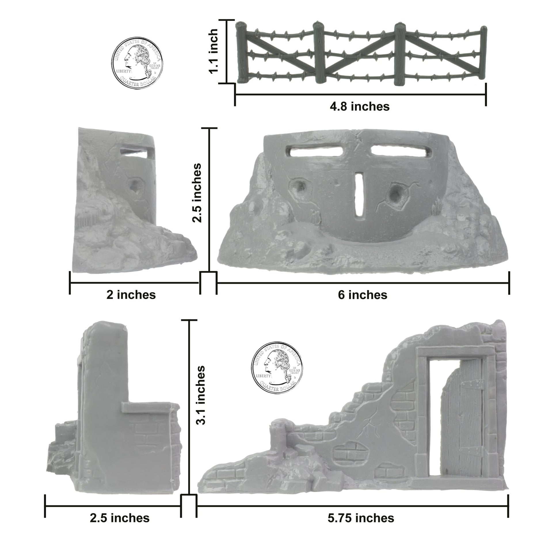 BMC Toys Classic Marx WW2 Axis Ambush Gray Scale