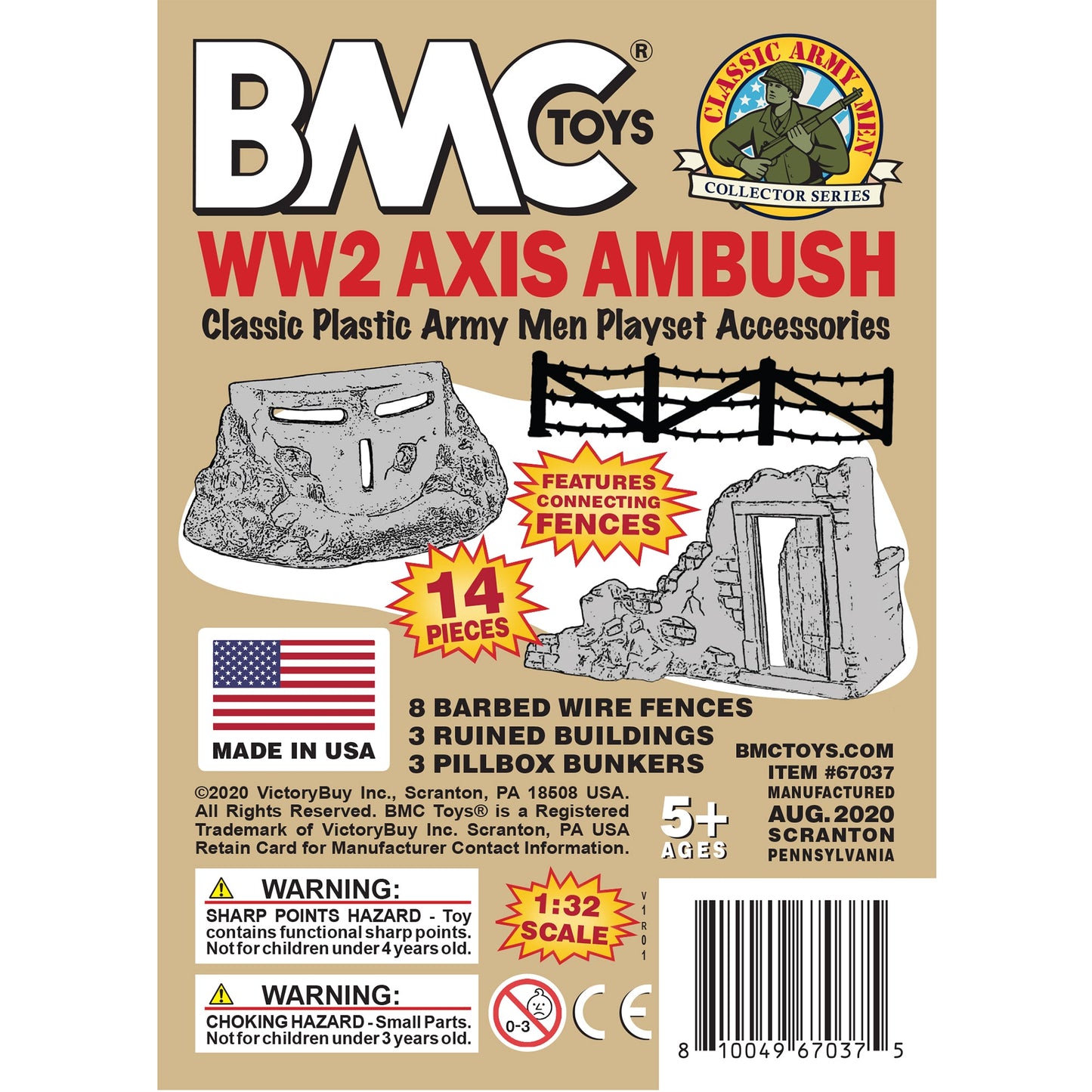 BMC Toys Classic Marx WW2 Axis Ambush Tan Insert Art Card