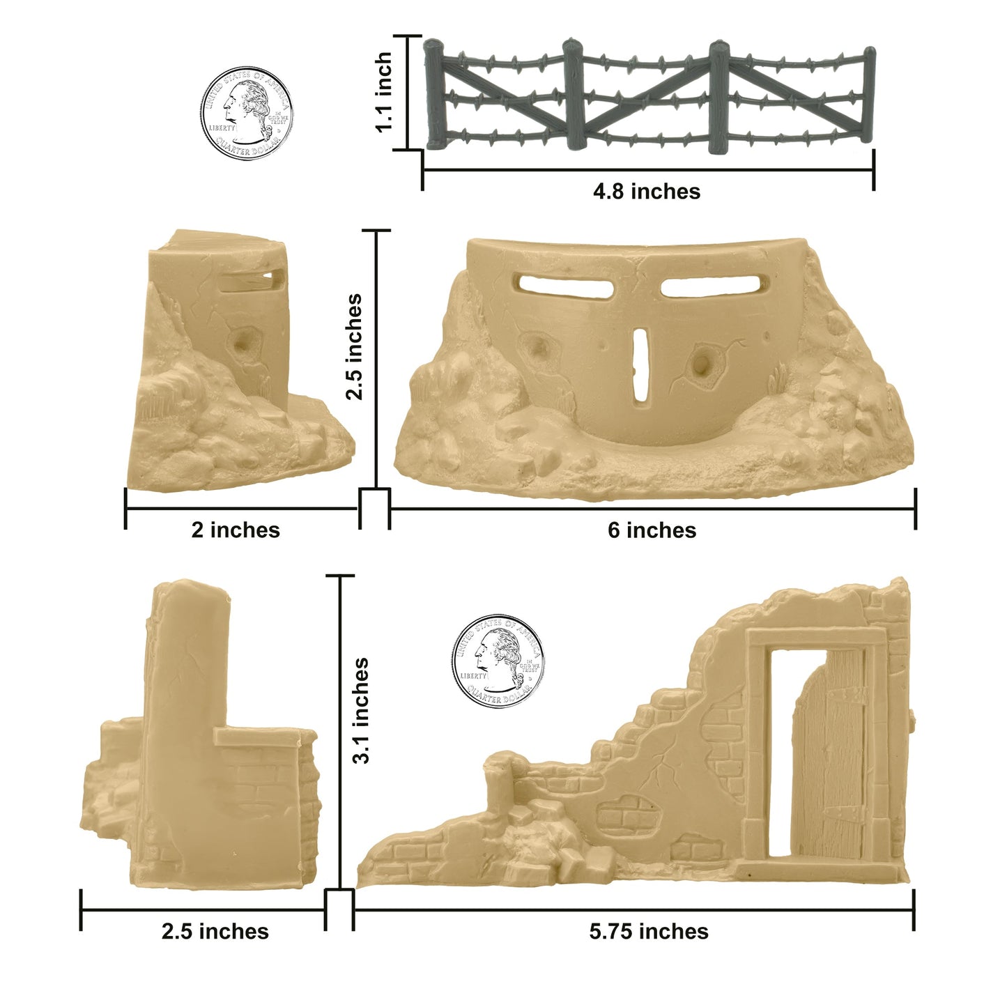 BMC Toys Classic Marx WW2 Axis Ambush Tan Scale