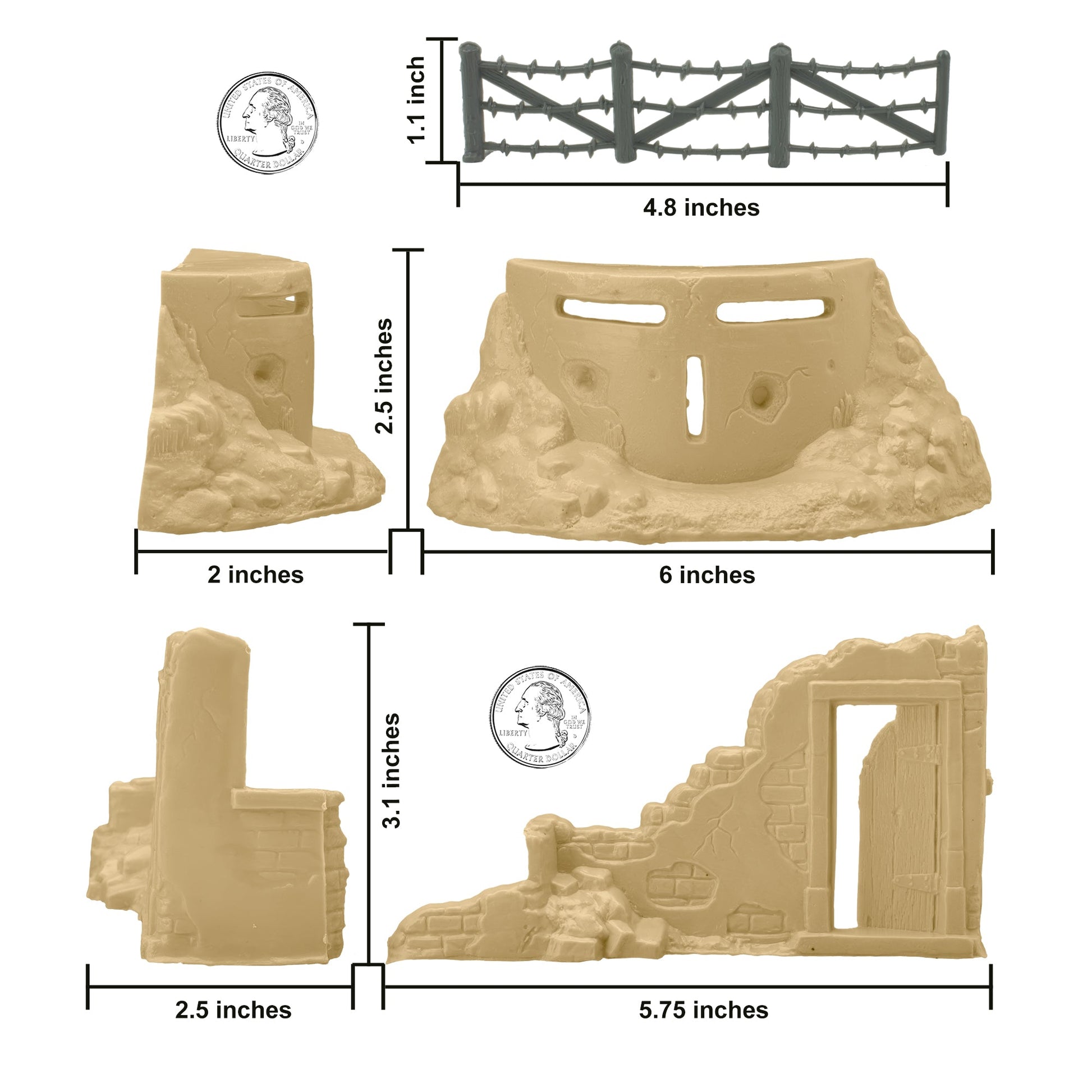 BMC Toys Classic Marx WW2 Axis Ambush Tan Scale