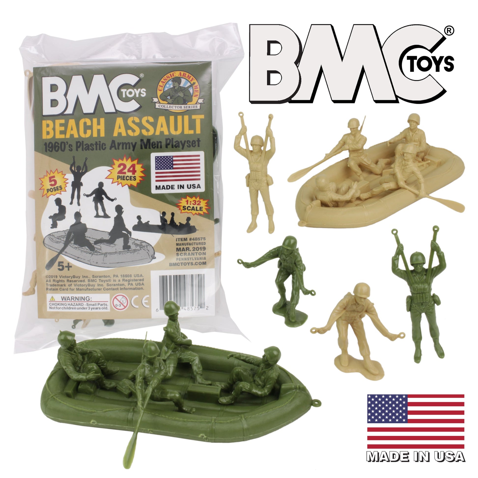 BMC Toys Classic Marx WW2 Beach Assault OD Green Tan Main