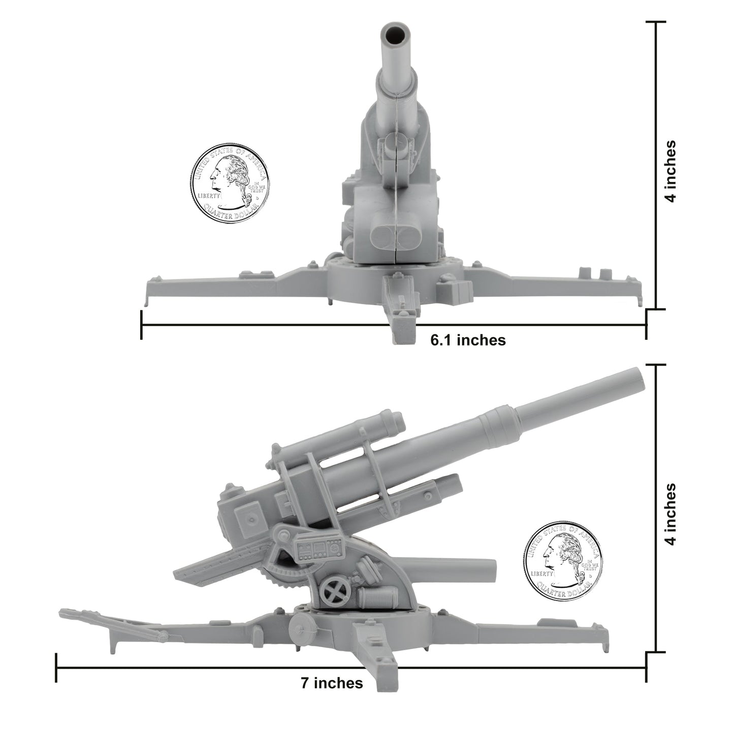 BMC Toys Classic Marx WW2 German Artillery Gray Scale