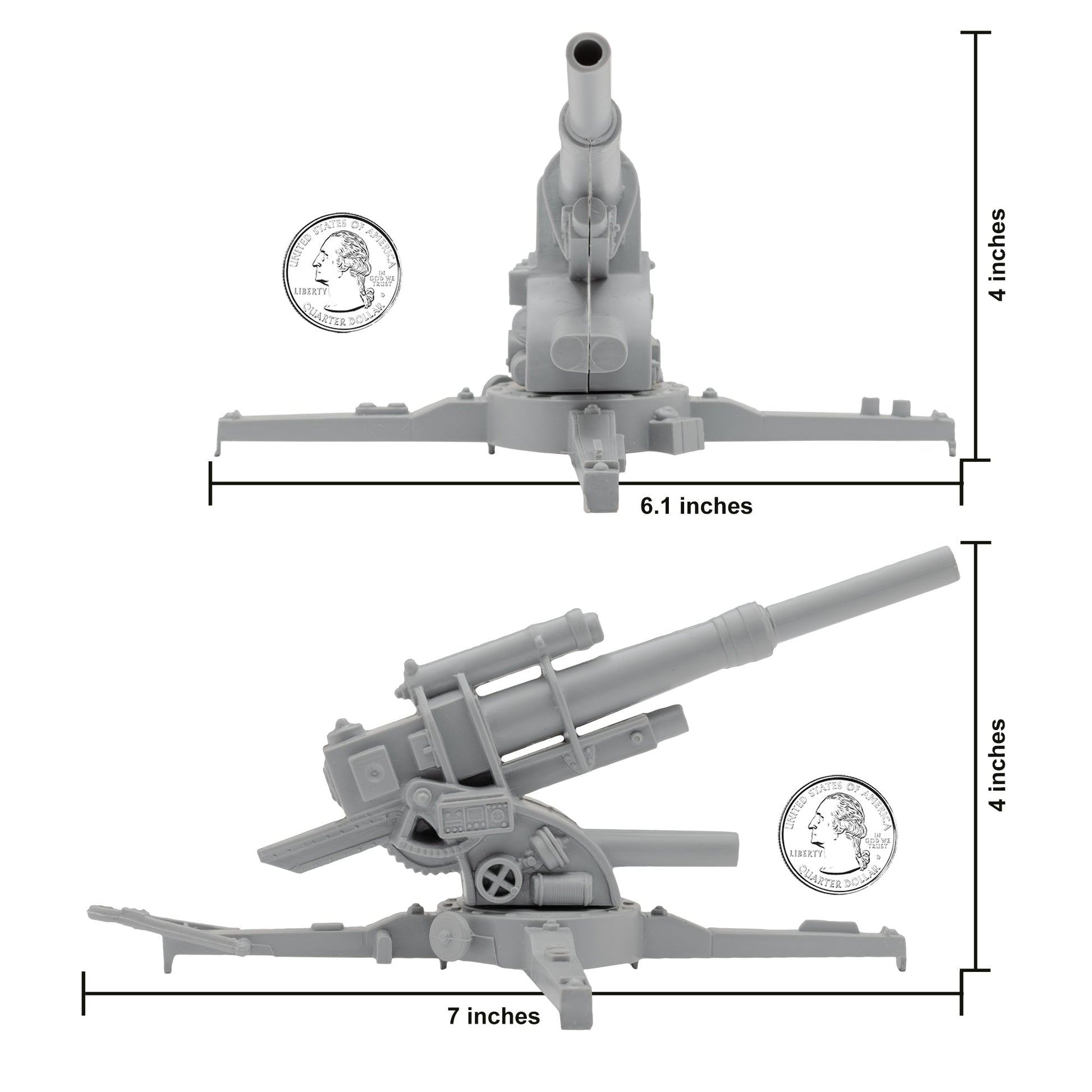 BMC Toys Classic Marx WW2 German Artillery Gray Scale