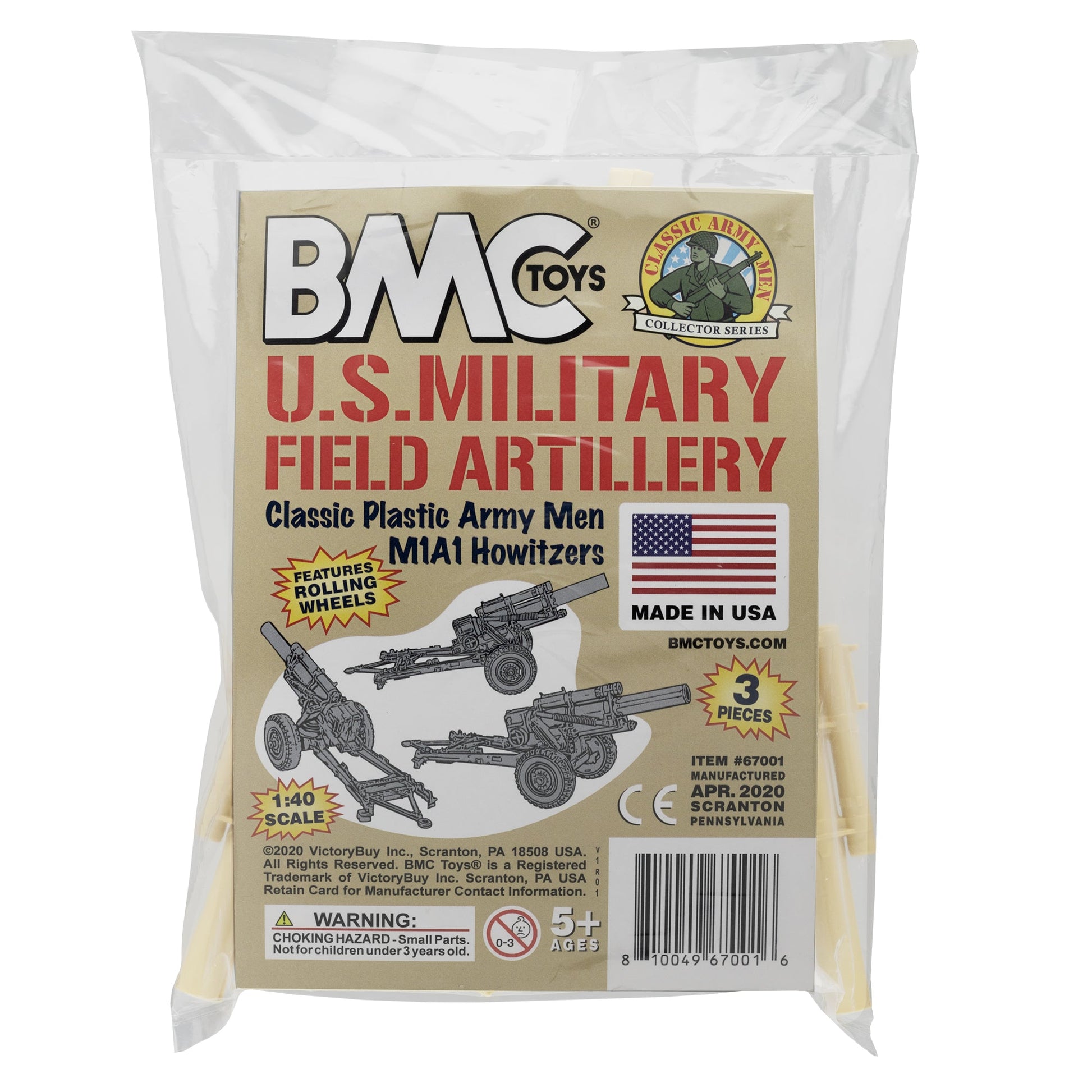 BMC Toys Classic Marx WW2 Howitzer Tan Package