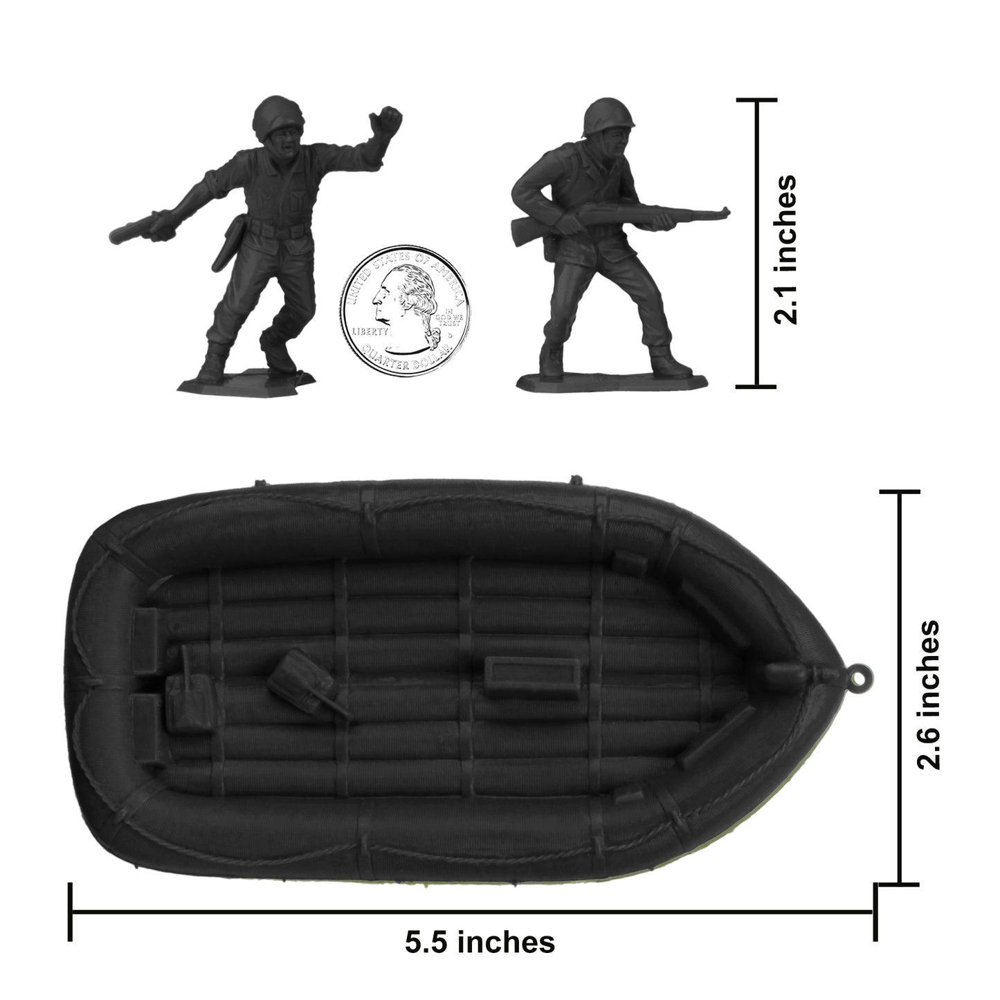 BMC Toys Classic Marx WW2 Soldiers Black Scale