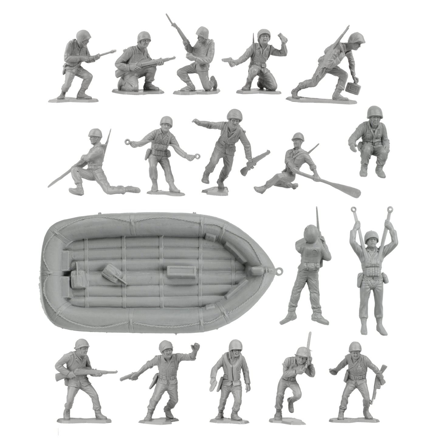 BMC Toys Classic Marx WW2 Soldiers Gray Close Up