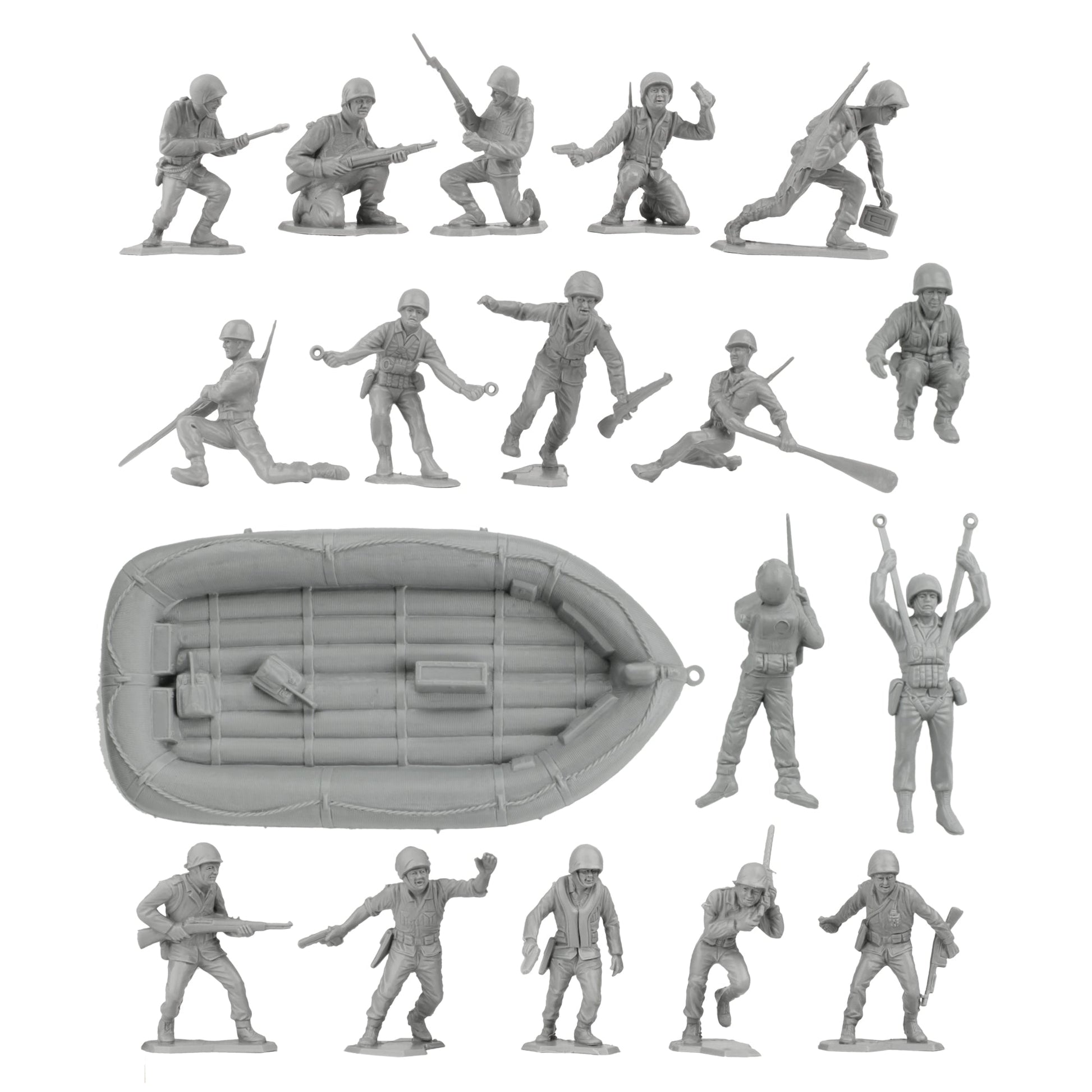 BMC Toys Classic Marx WW2 Soldiers Gray Close Up