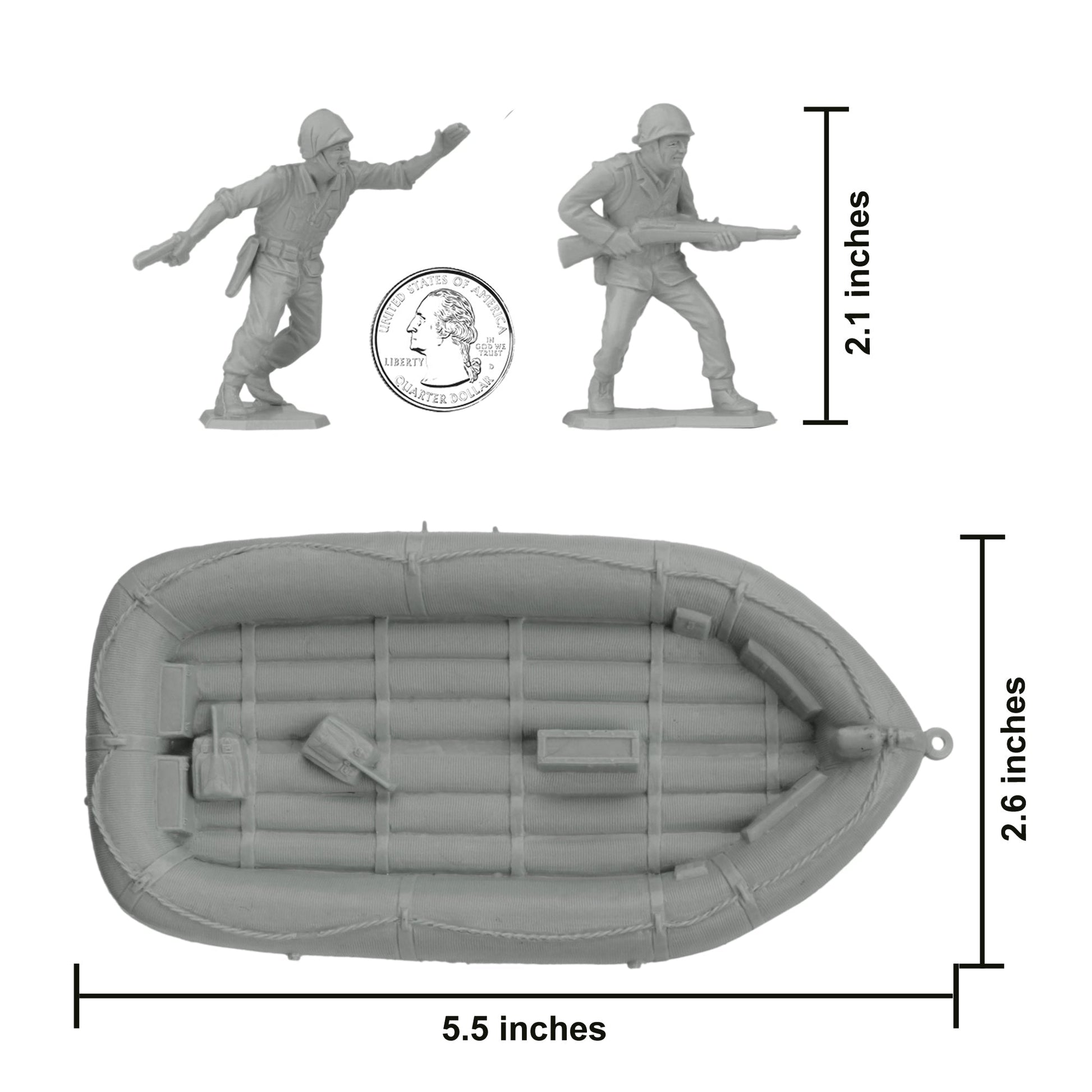 BMC Toys Classic Marx WW2 Soldiers Gray Scale
